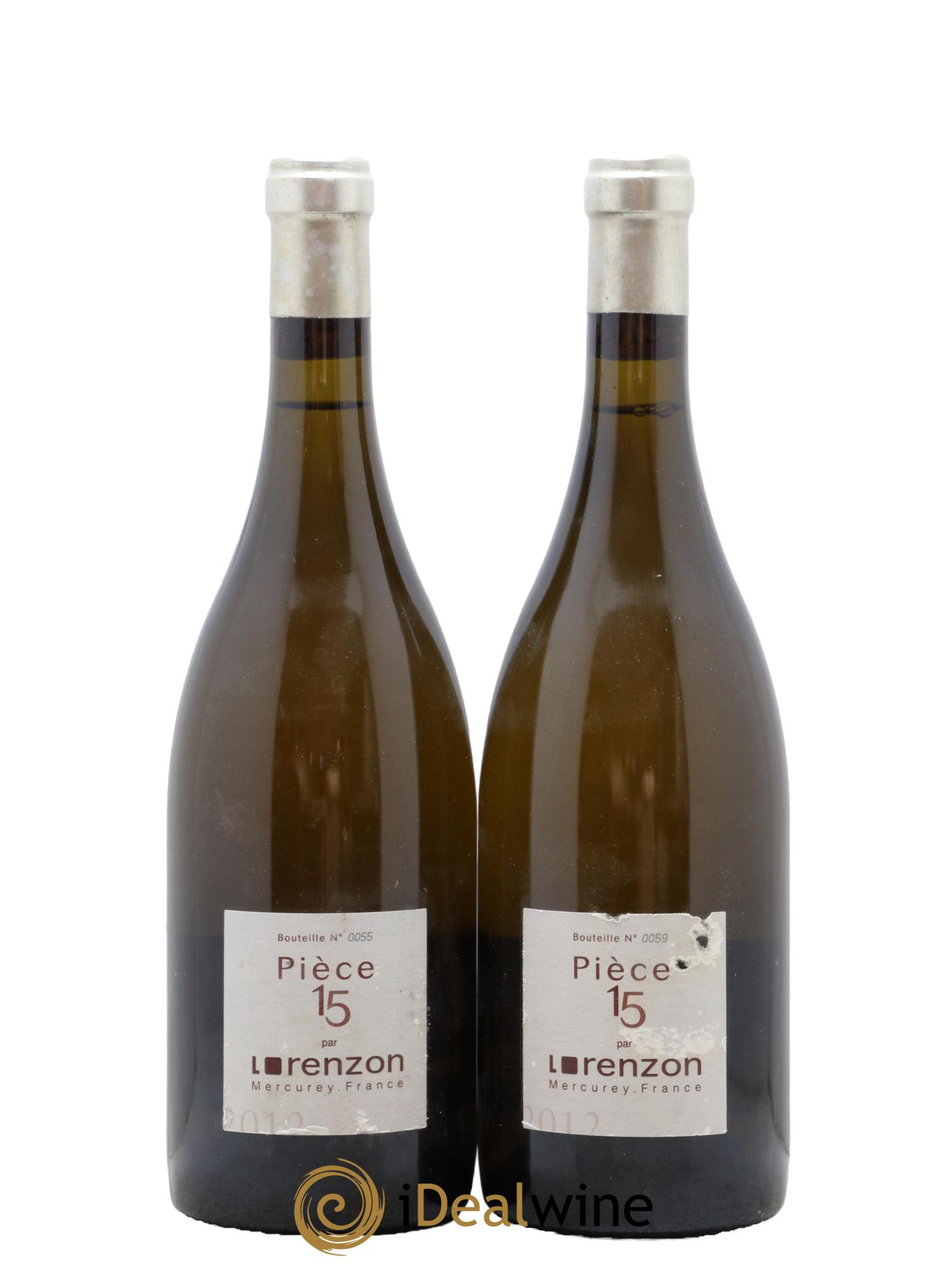 Mercurey 1er Cru Pièce 15 Bruno Lorenzon 2012 - Lot de 2 bouteilles - 0
