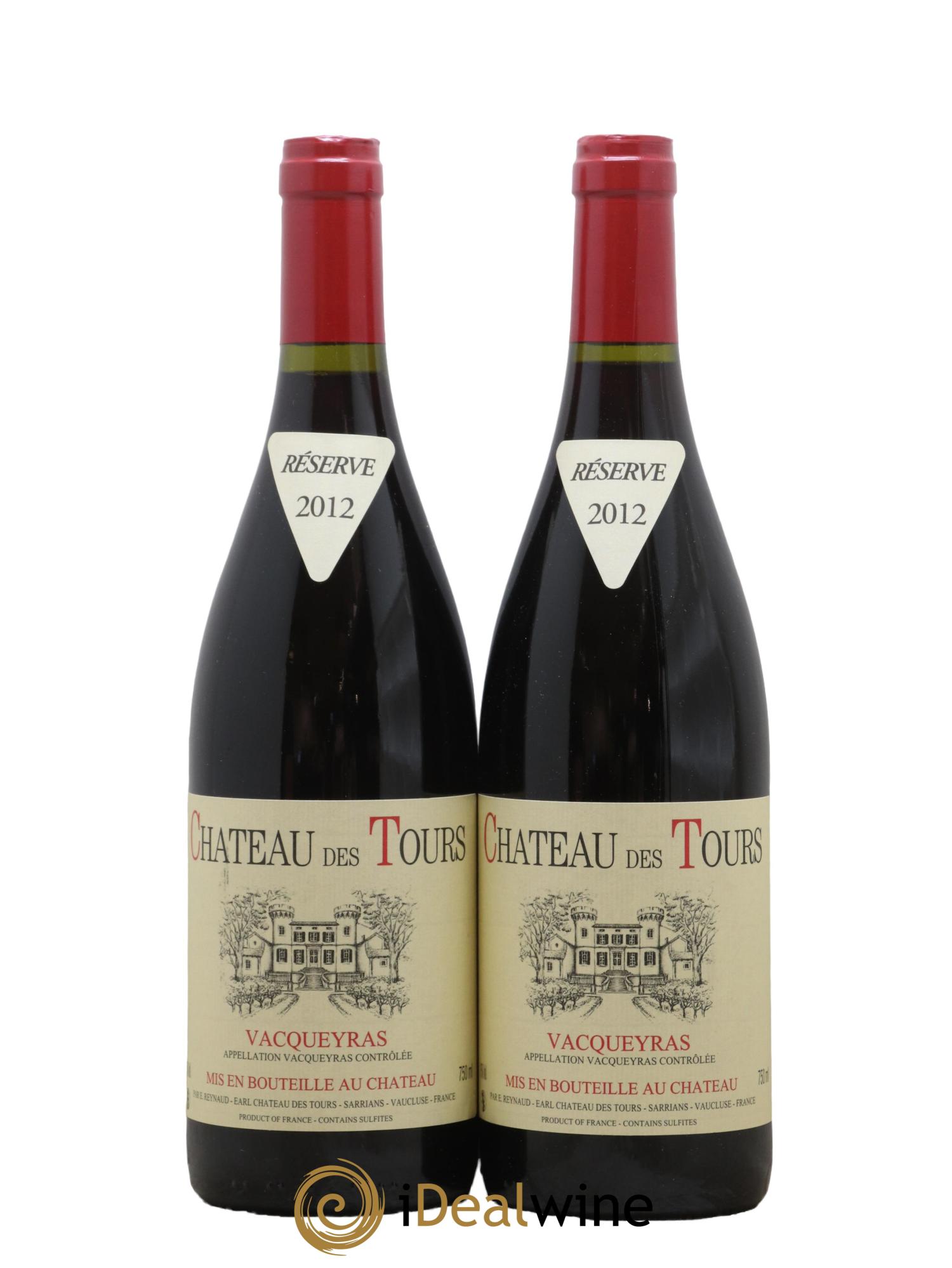 Vacqueyras Château des Tours Emmanuel Reynaud 2012 - Lot de 2 bouteilles - 0