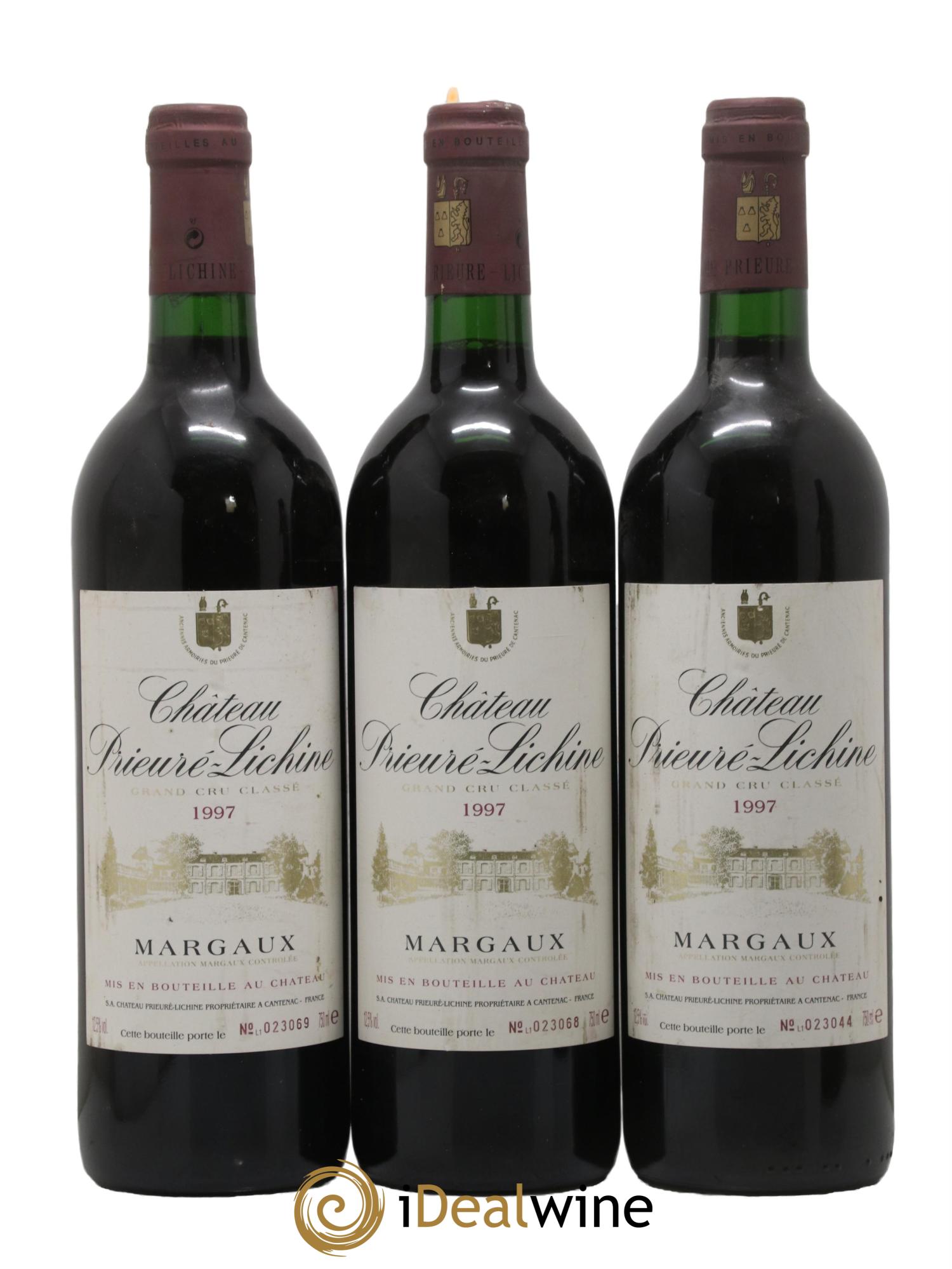 Château Prieuré Lichine 4ème Grand Cru Classé 1997 - Lot de 3 bouteilles - 0