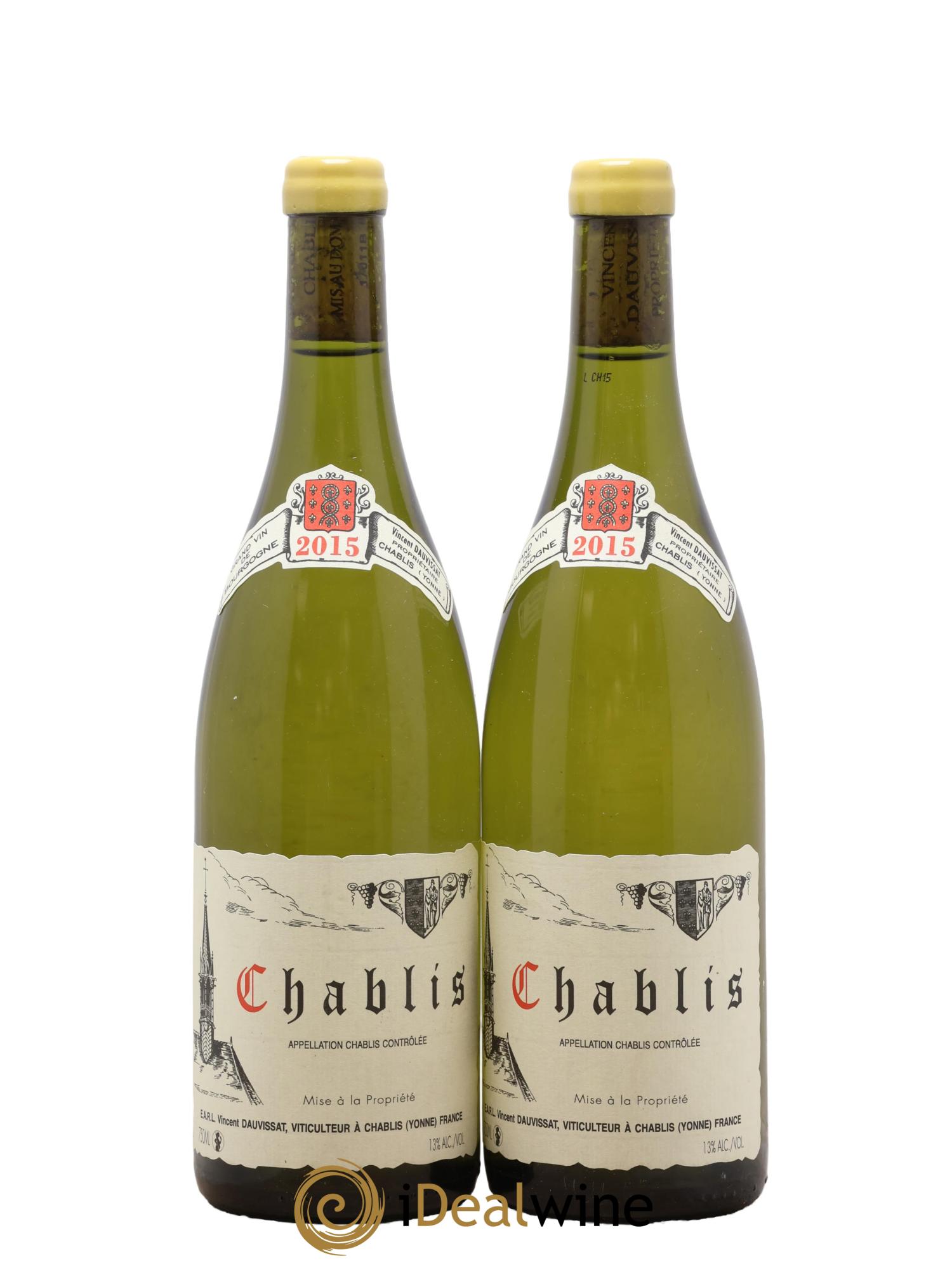 Chablis Vincent Dauvissat (Domaine) 2015 - Lot of 2 bottles - 0