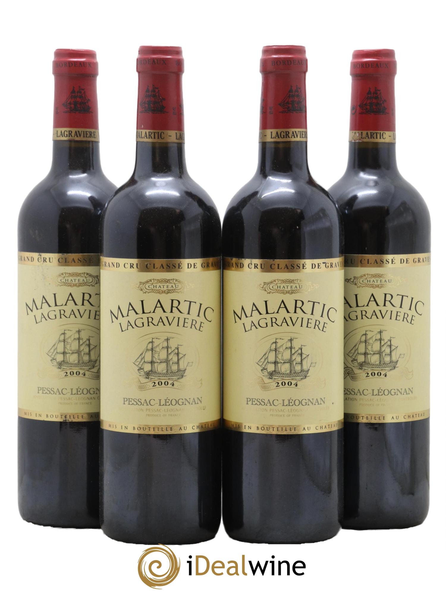 Château Malartic-Lagravière Cru Classé de Graves 2004 - Lot de 4 bouteilles - 0