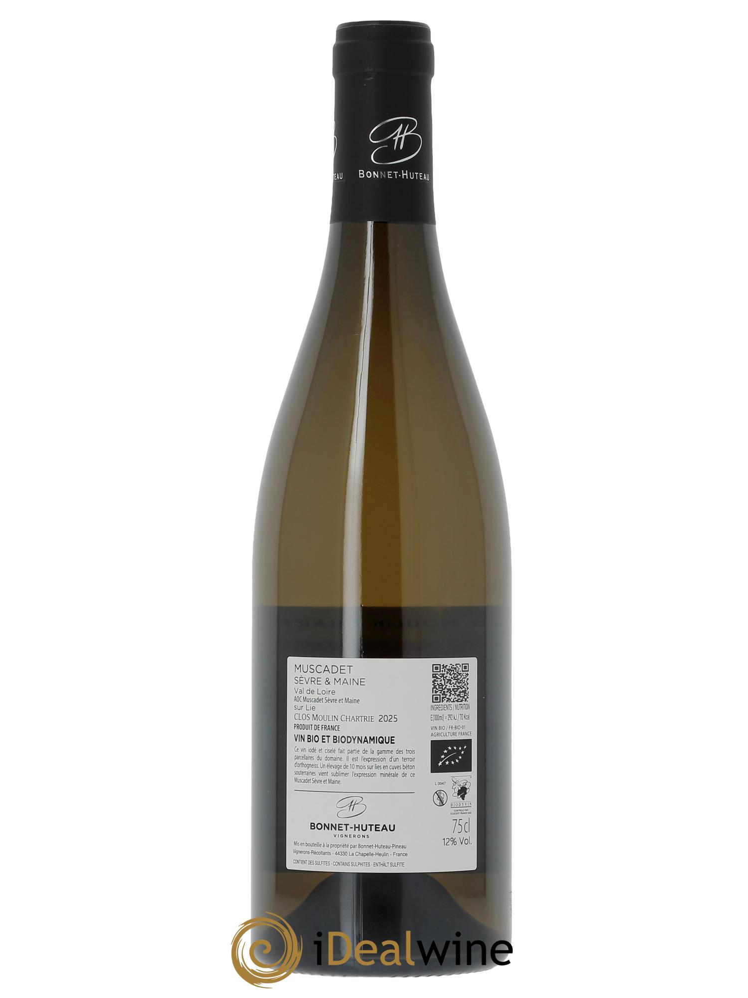Muscadet-Sèvre-et-Maine sur lie Clos Moulin Chartrie Bonnet-Huteau  2025 - Lot de 1 bouteille - 1