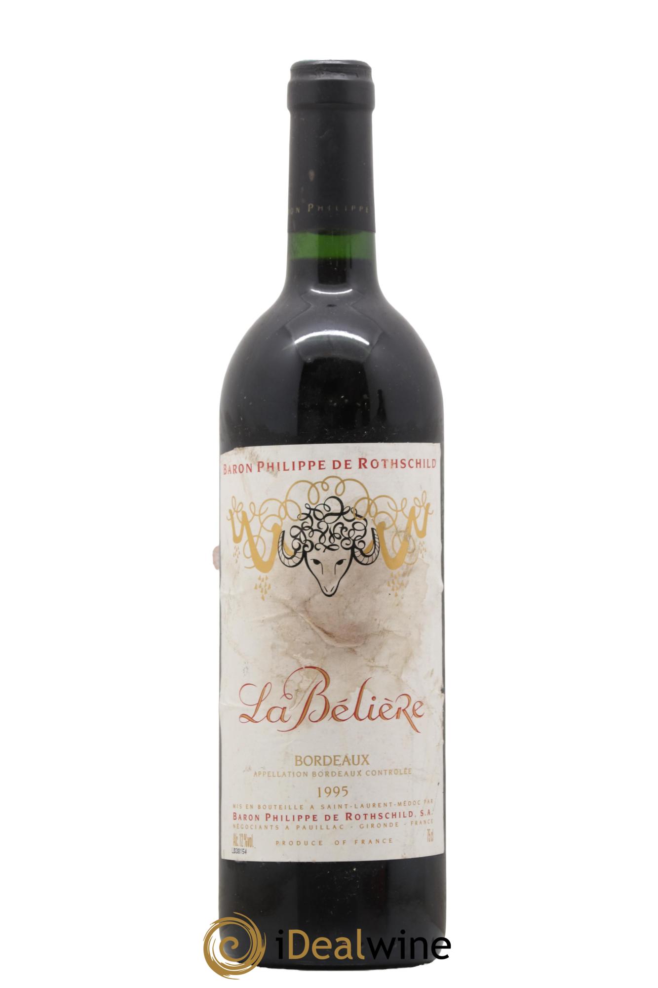 Bordeaux La Beliere Baron de Rothschild 1995 - Posten von 1 Flasche - 0