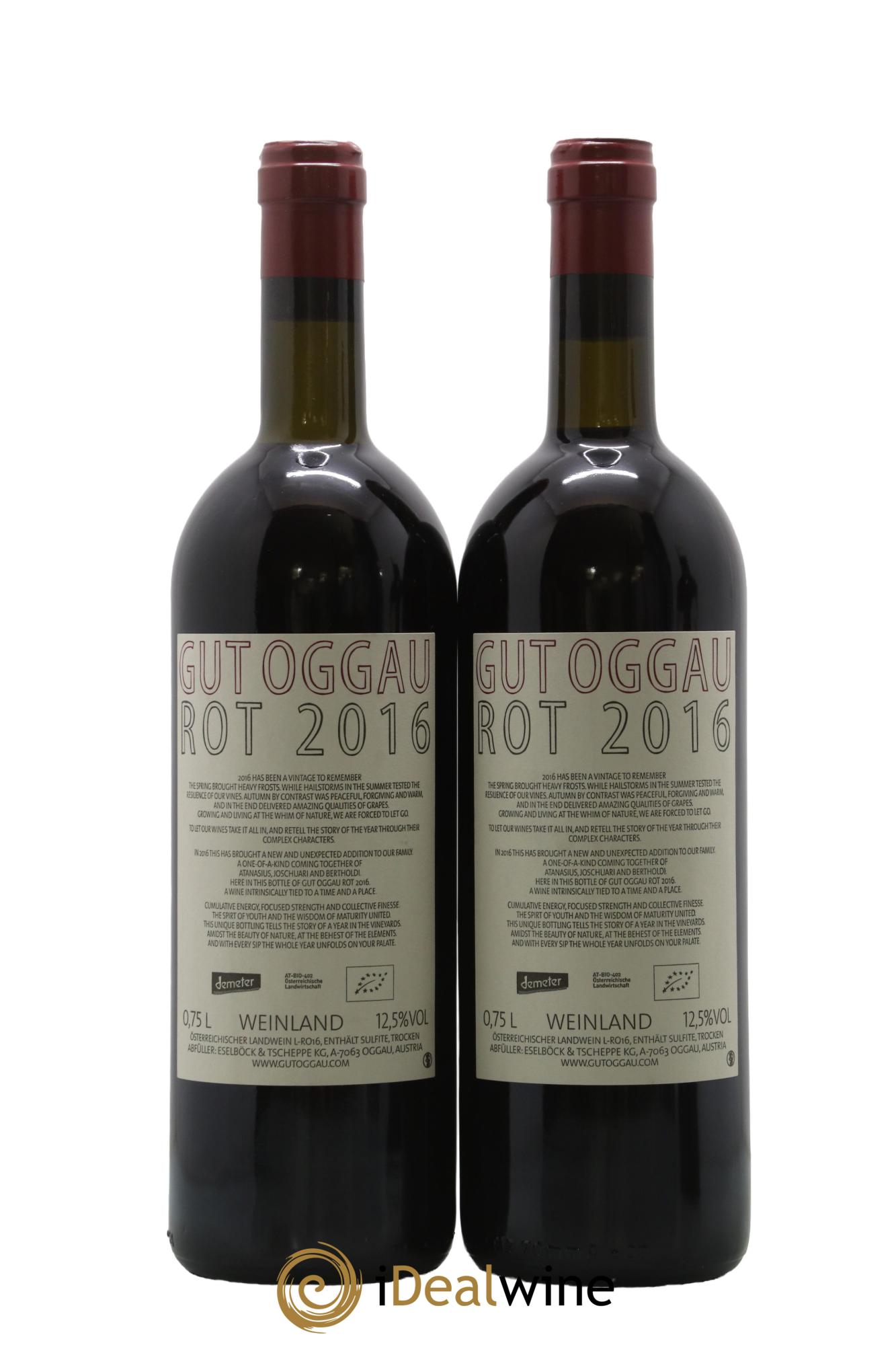 Autriche Burgenland Rot Gut Oggau 2016 - Lot of 2 bottles - 1
