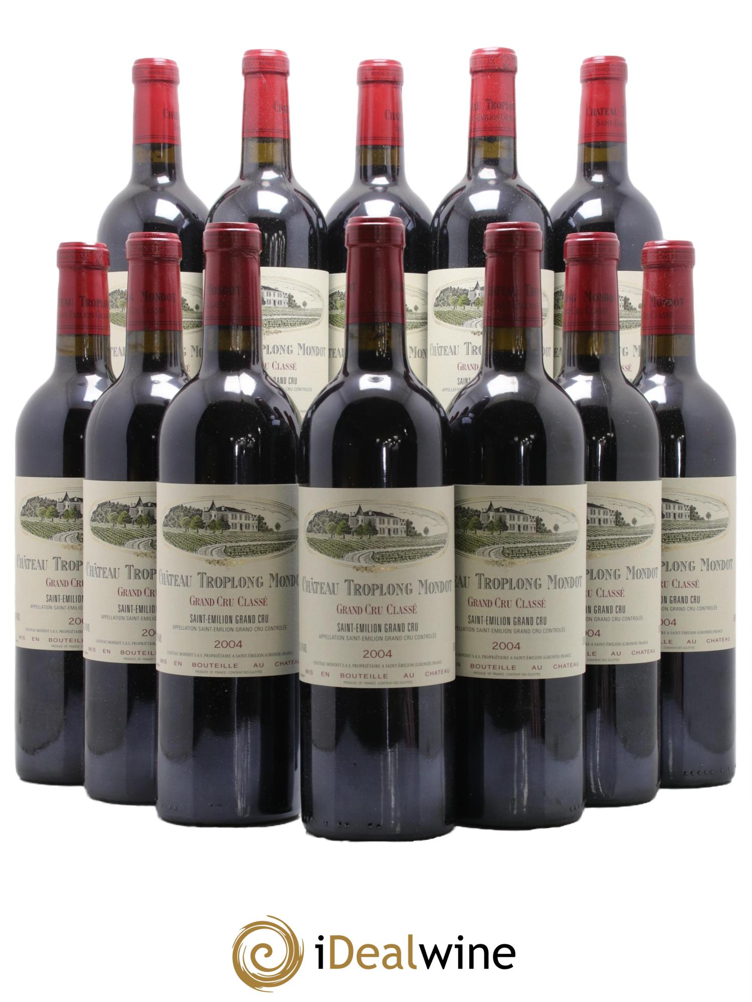 Château Troplong Mondot 1er Grand Cru Classé B 2004 - Lot de 12 bouteilles - 0