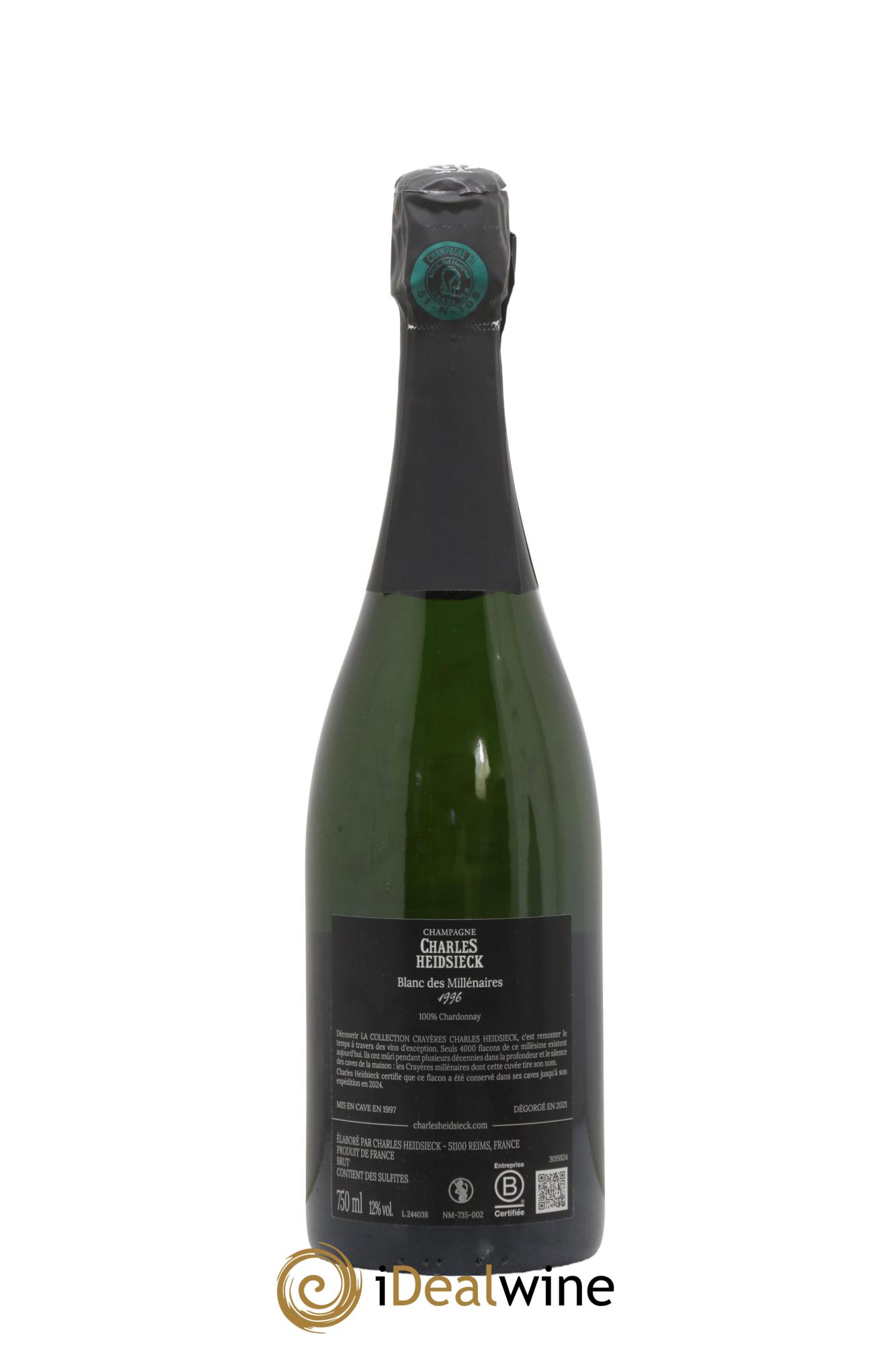 Blanc de Blancs Blanc des Millénaires Brut Charles Heidsieck 1996 - Lotto di 1 bottiglia - 1