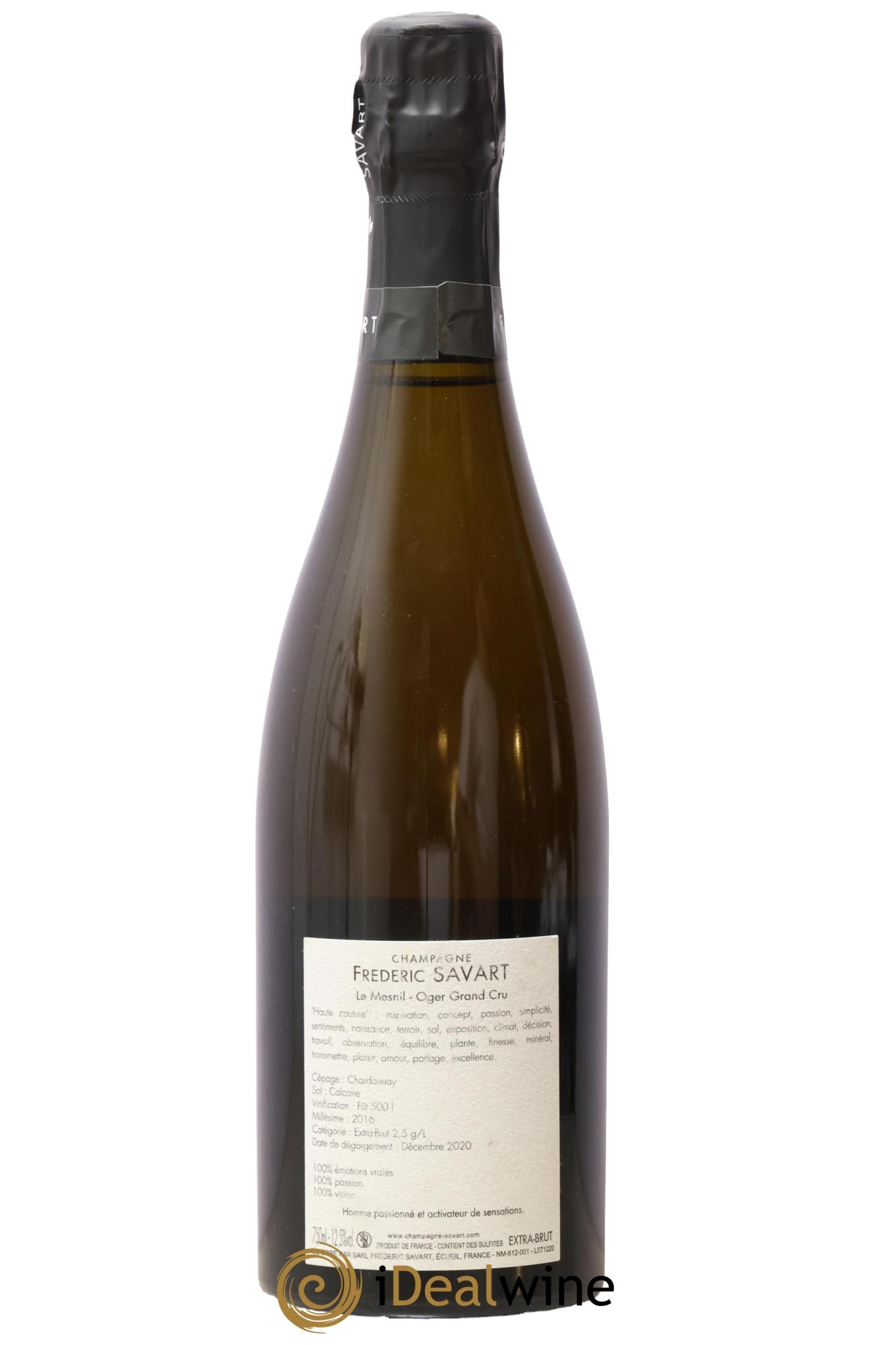 Haute Couture Le Mesnil sur Oger Extra-Brut Savart 2016 - Lot de 1 bouteille - 1