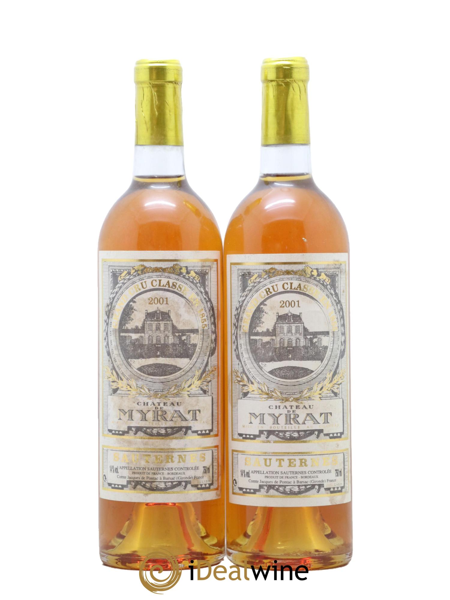 Château de Myrat 2ème Grand Cru Classé 2001 - Lotto di 2 bottiglie - 0