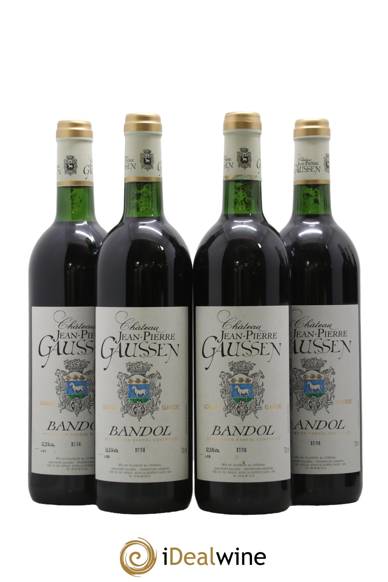 Bandol Château Jean-Pierre Gaussen 1998 - Lot of 4 bottles - 0
