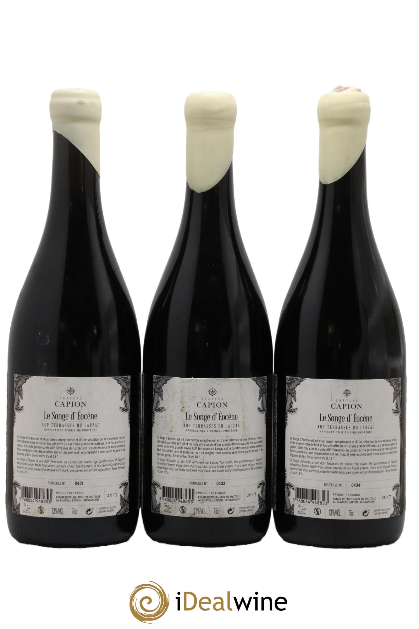 Languedoc Terrasses Du Larzac Le Songe D'Eocène Château Capion 2017 - Lot de 3 bouteilles - 1