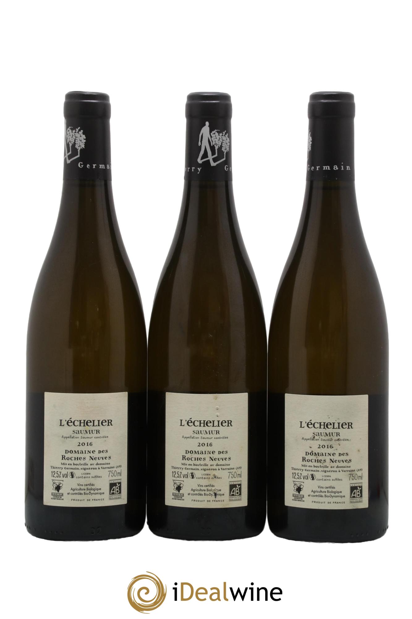 Saumur l'Echelier Domaine des Roches Neuves - Thierry Germain  2016 - Posten von 3 Flaschen - 1