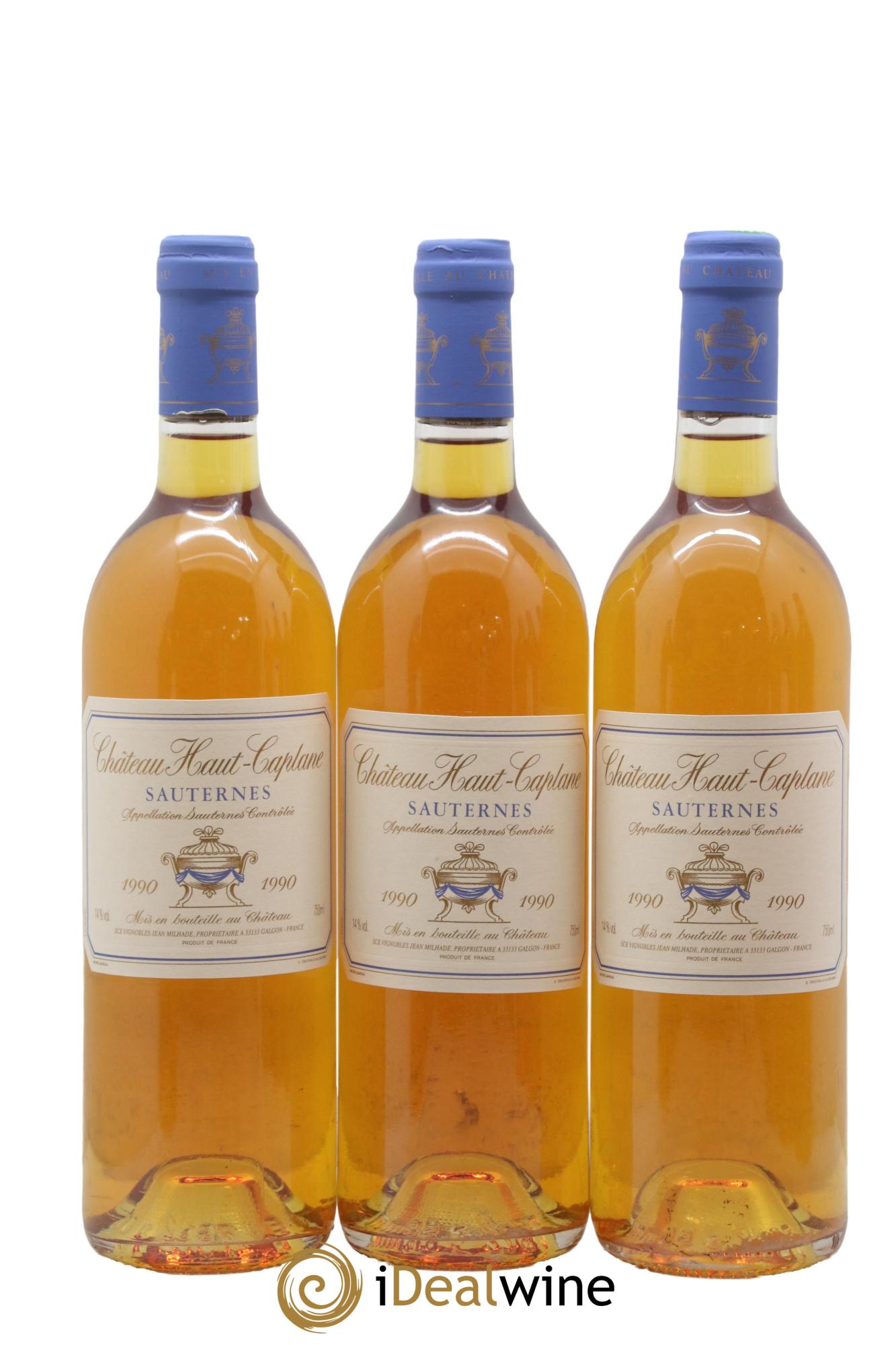 Sauternes Château Haut Caplane 1990 - Posten von 3 Flaschen - 0