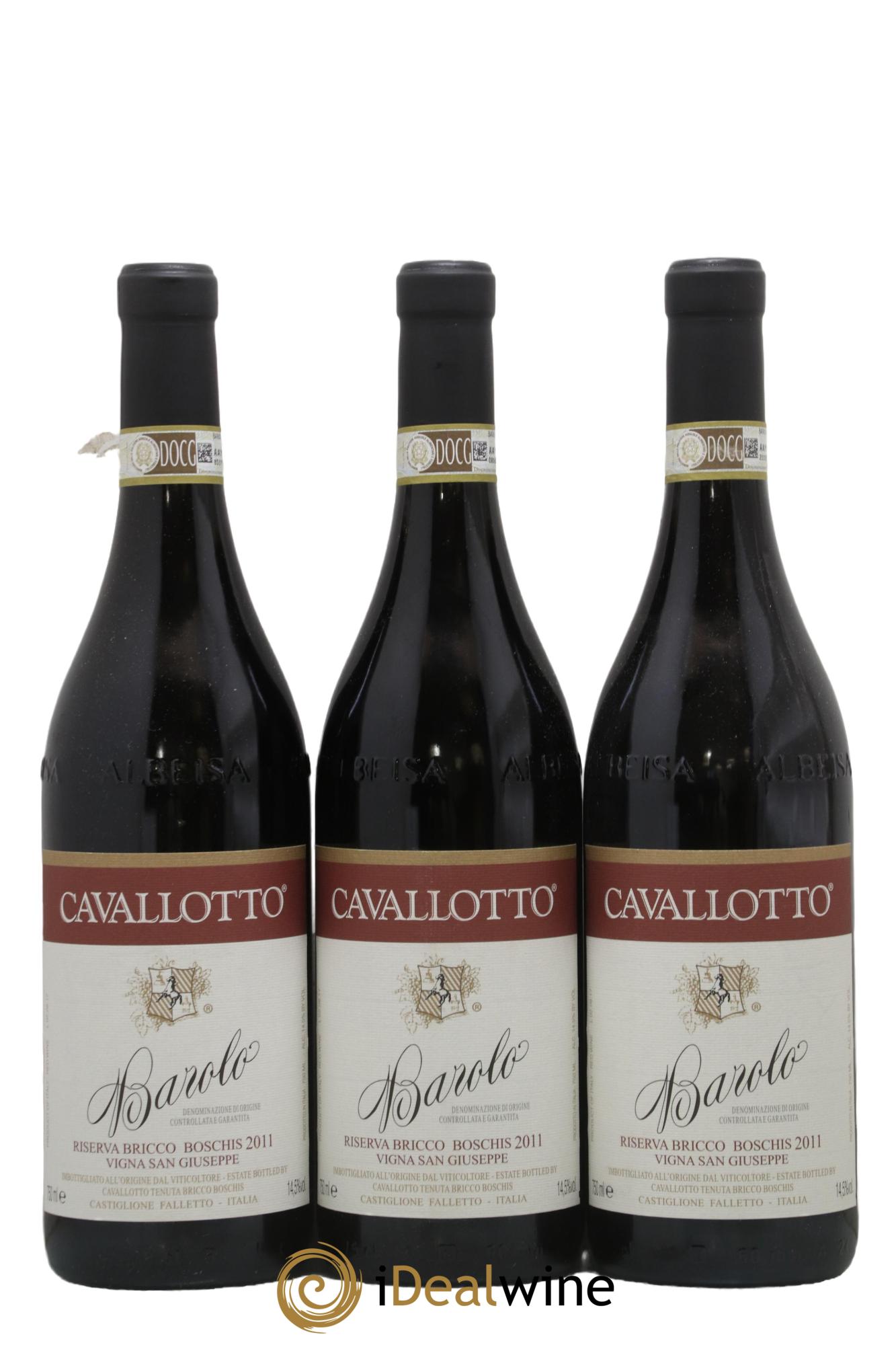 Barolo DOCG Riserva Bricco Boschis Vigna San Giuseppe Cavallotto 2011 - Lot de 3 bouteilles - 0