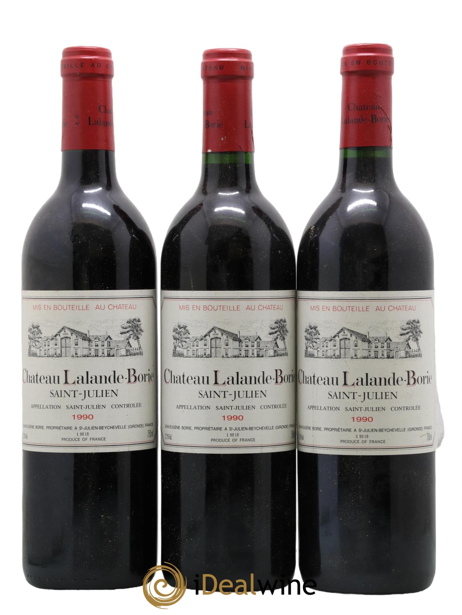Château Lalande Borie 1990 - Lot de 3 bouteilles - 0