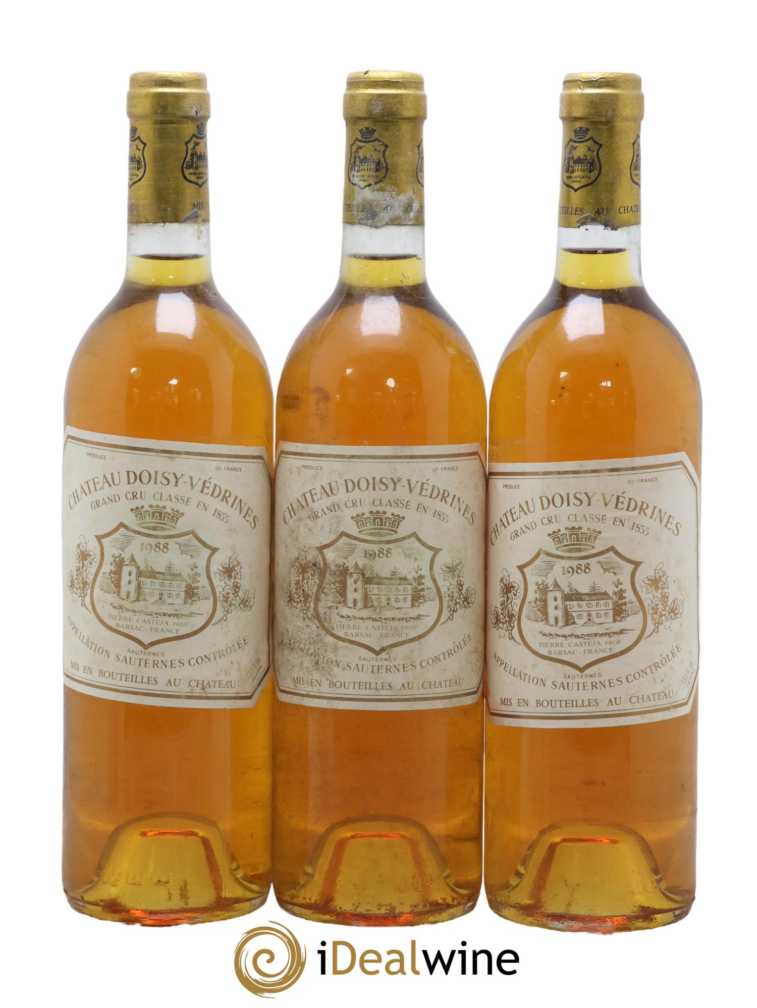 Château Doisy-Védrines 2ème Grand Cru Classé A refuser 1988 - Posten von 3 Flaschen - 0