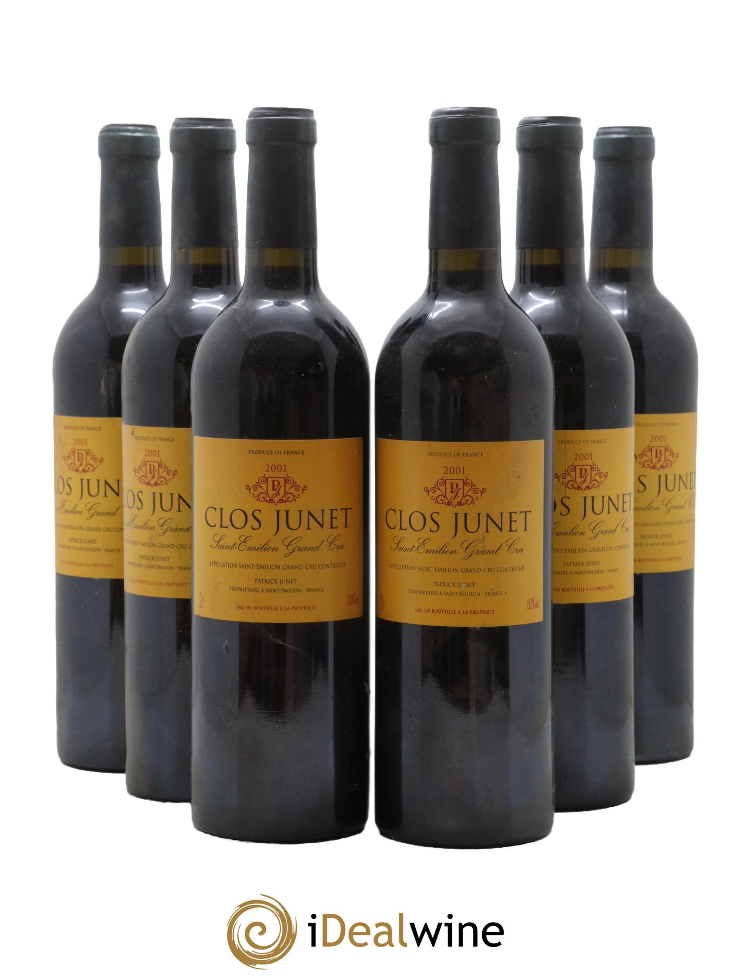 Saint-Émilion Grand Cru Clos Junet 2001 - Lot de 6 bouteilles - 0