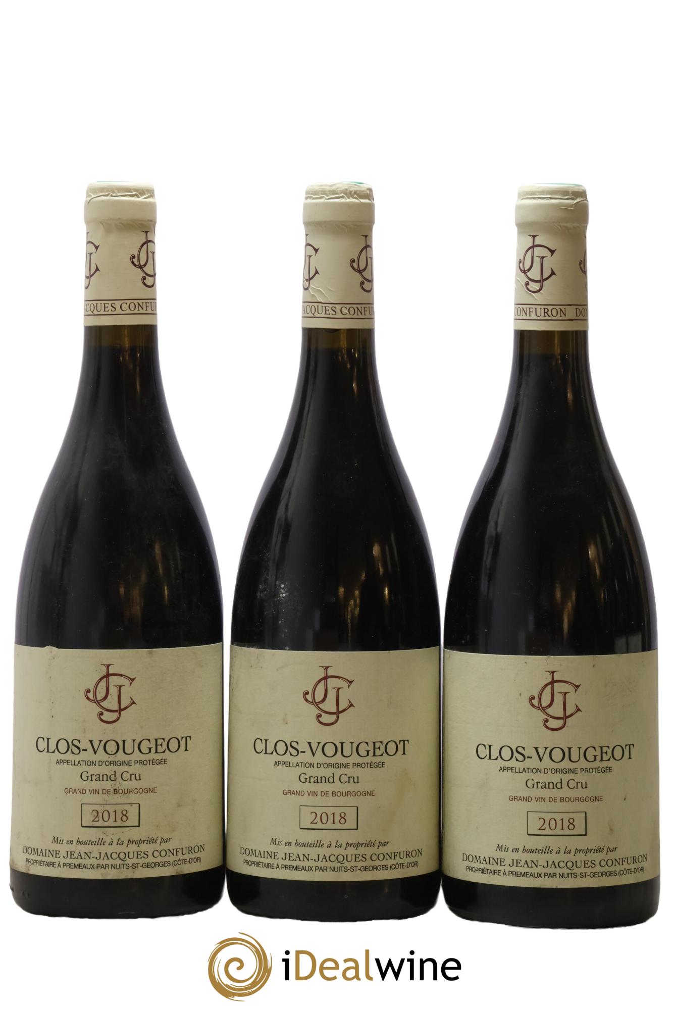 Clos de Vougeot Grand Cru Jean-Jacques Confuron 2018 - Lot de 3 bouteilles - 0