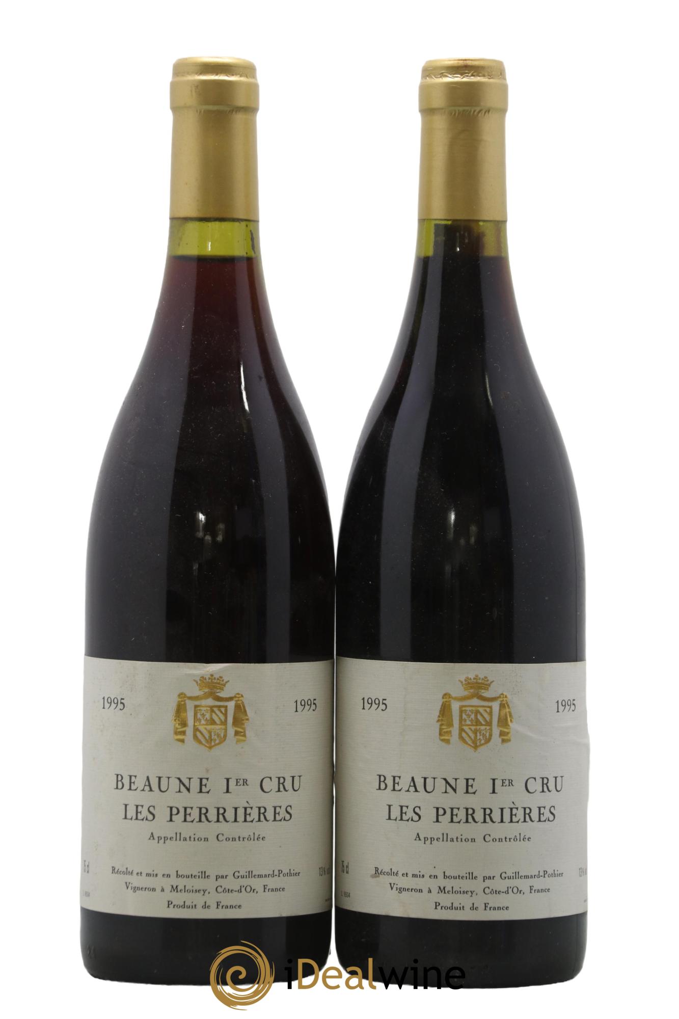 Beaune 1er Cru Les Perrières Guillemard-Pothier 1995 - Lot of 2 bottles - 0