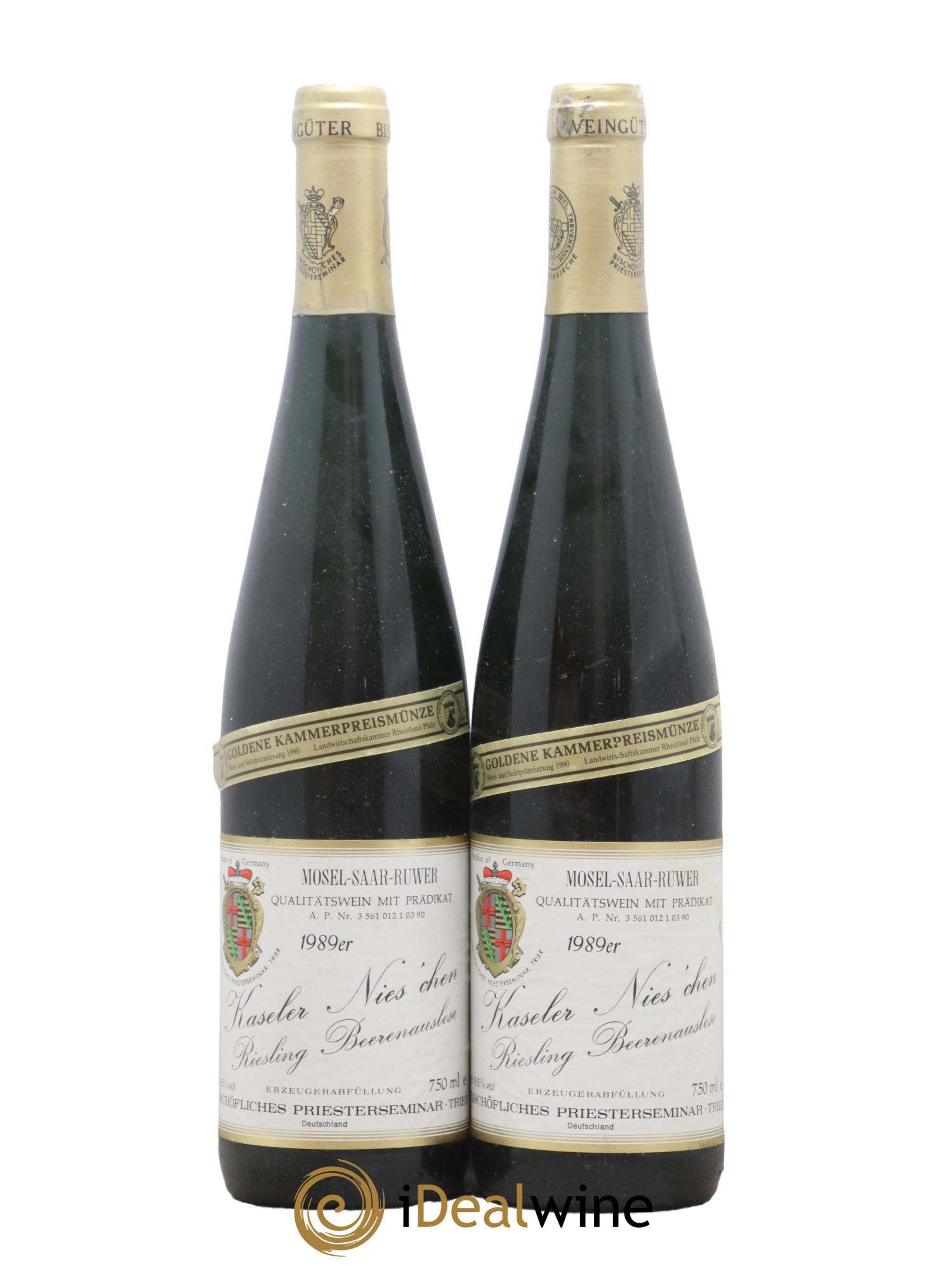 Allemagne Mosel-Saar Beerenauslese Bischofliches Priesterseminar Kaseler Nies Chen 1989 - Lot of 2 bottles - 0