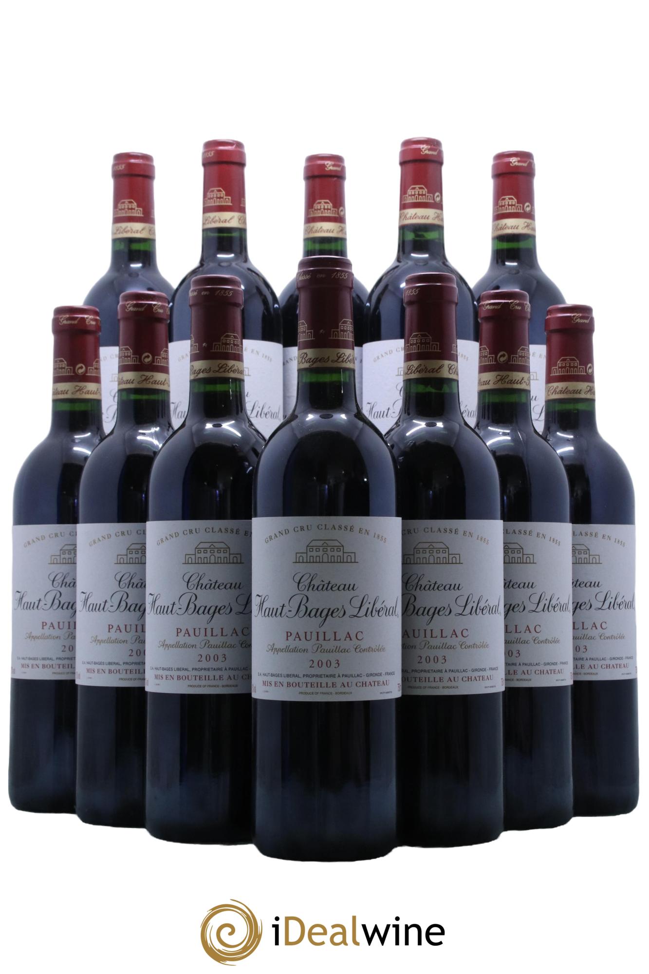 Château Haut Bages Libéral 5ème Grand Cru Classé 2003 - Lot de 12 bouteilles - 0