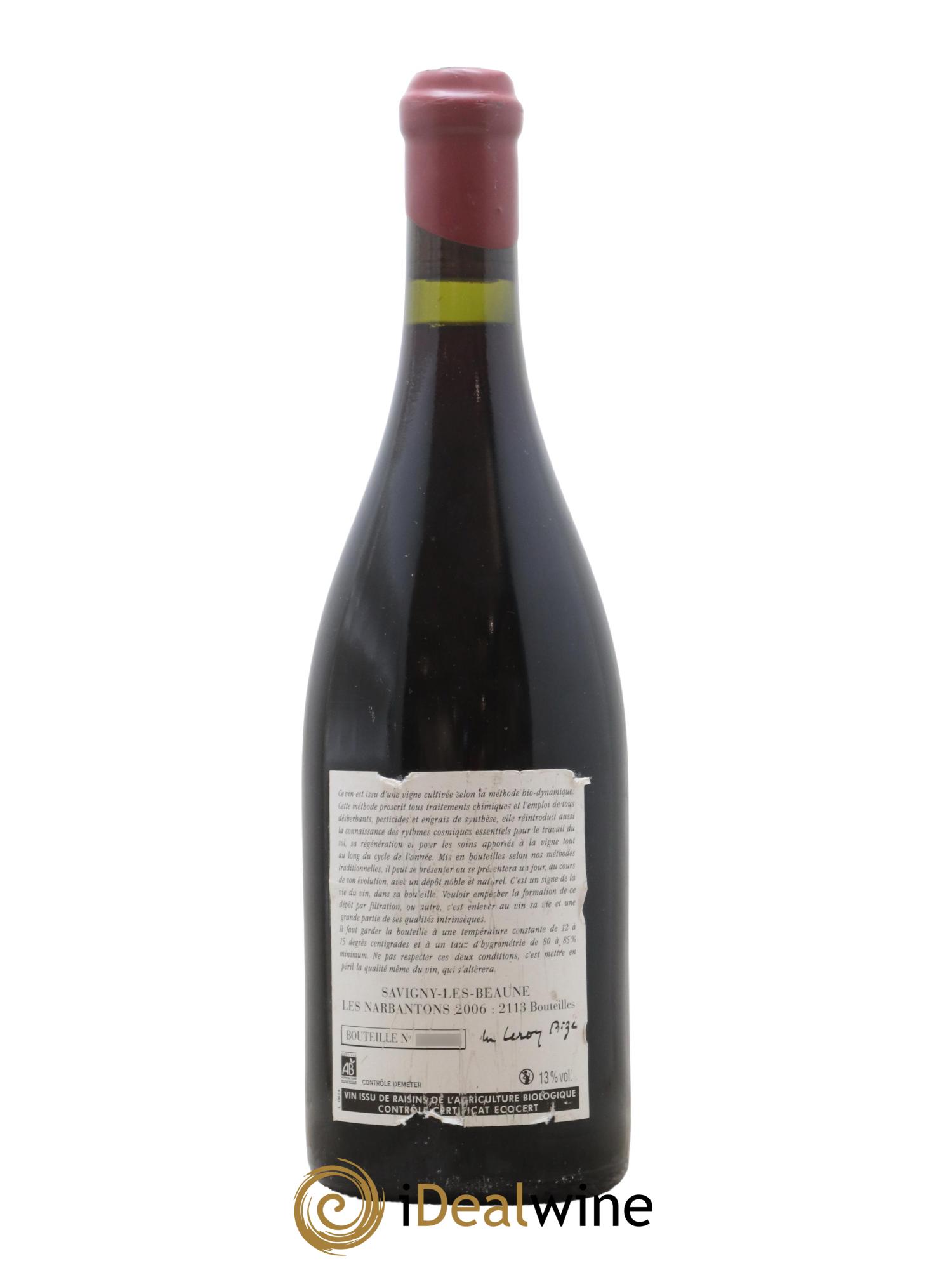 Savigny-lès-Beaune 1er Cru Les Narbantons Leroy (Domaine) 2006 - Lot de 1 bouteille - 1