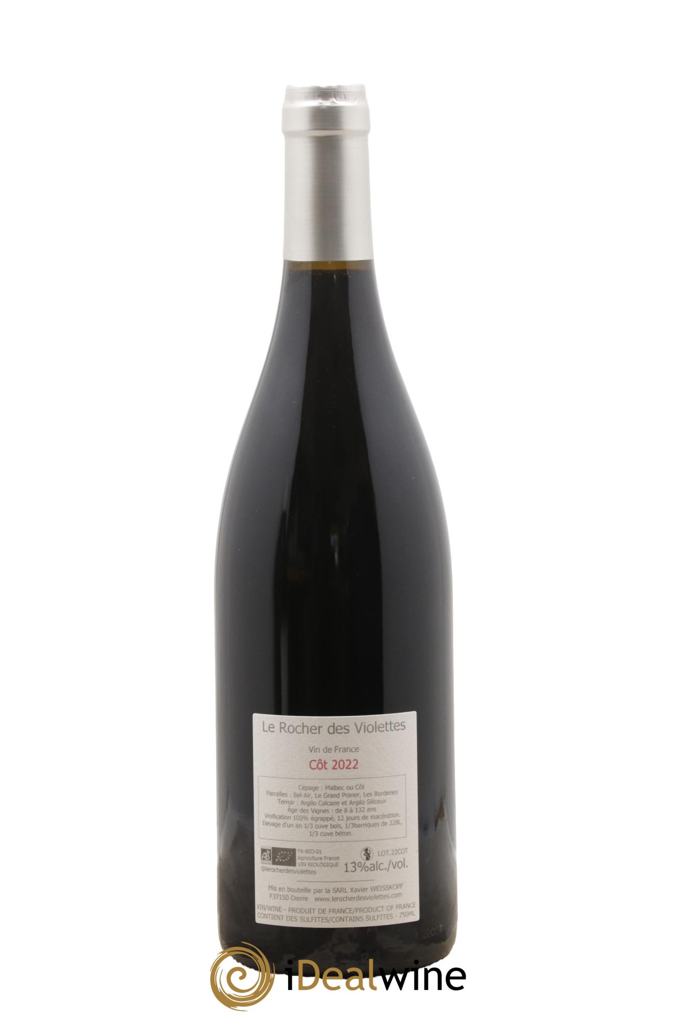 Vin de France Côt Le Rocher des Violette 2022 - Lot of 1 bottle - 1