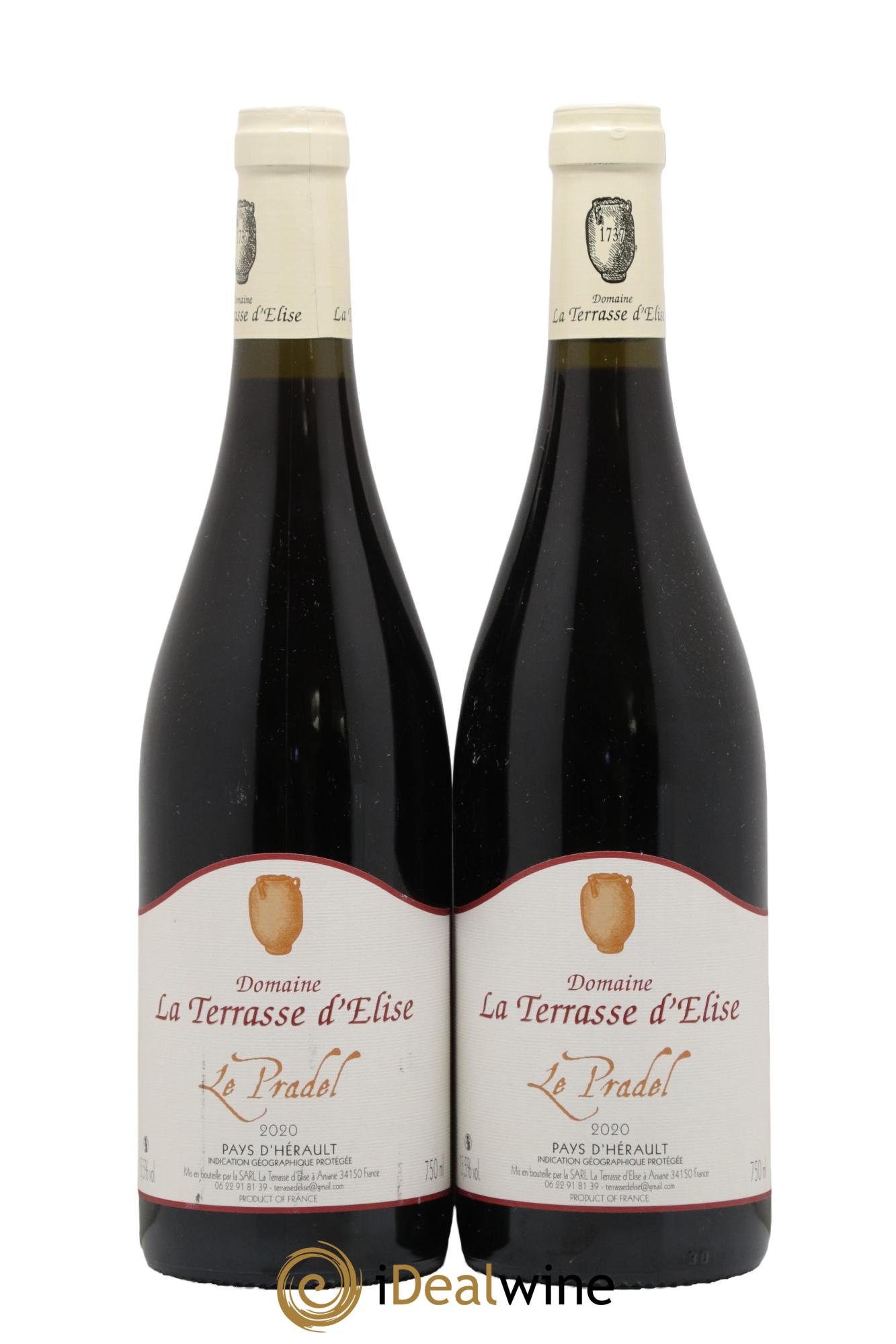 IGP Pays d'Hérault Le Pradel Terrasse d'Elise (Domaine de la) 2020 - Lot of 2 bottles - 0