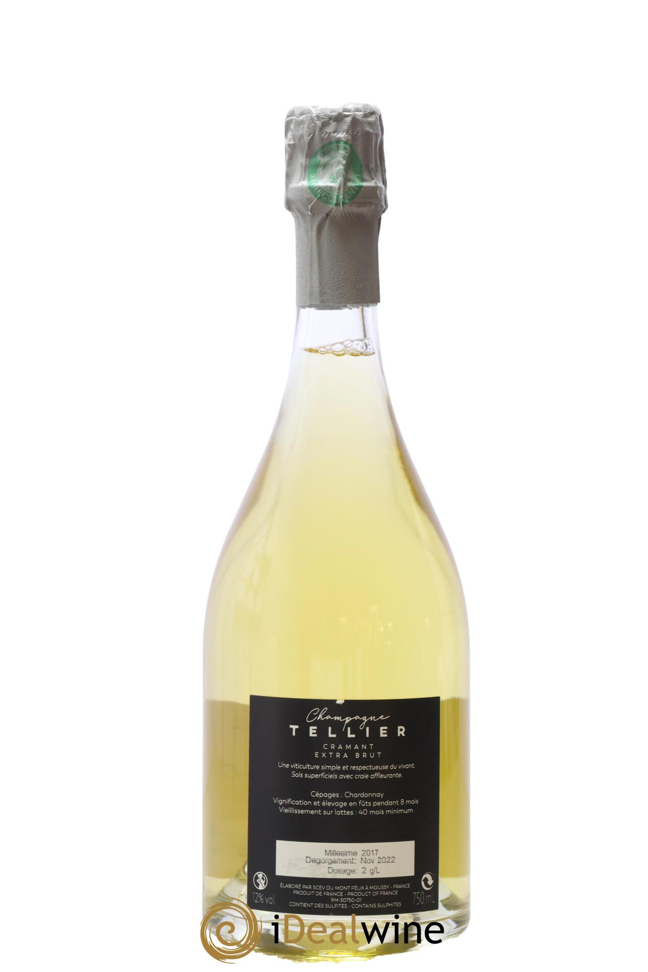 Cramant Blanc de Blancs Grand Cru Extra-Brut Tellier 2017 - Lot de 1 bouteille - 1