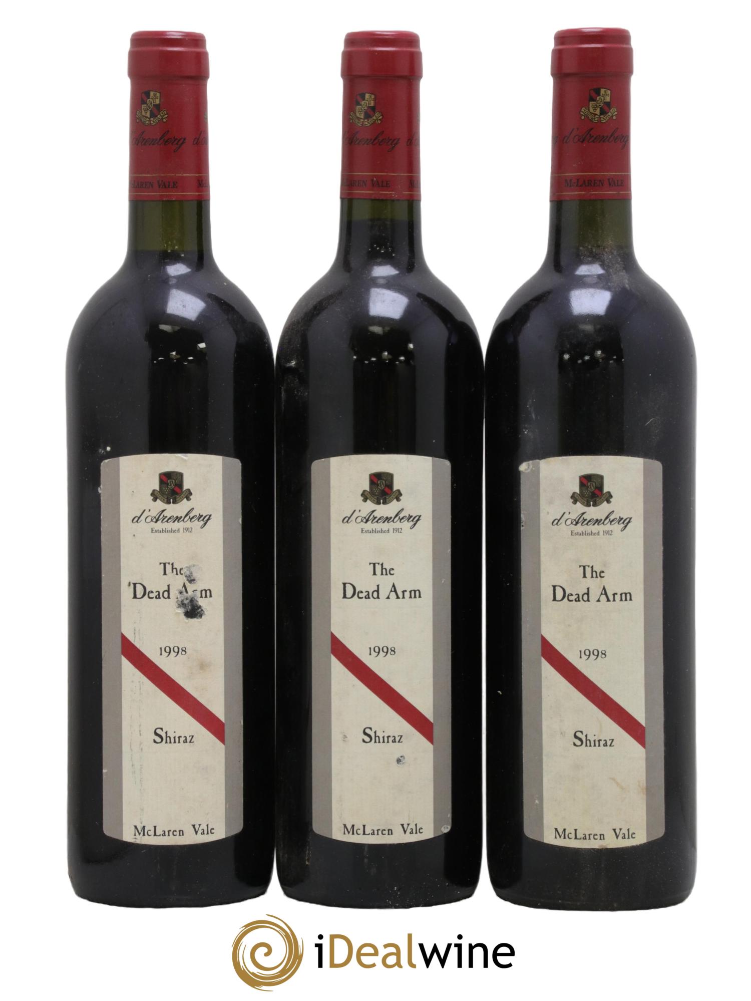 McLaren Vale d'Arenberg The Dead Arm - Syrah 1998 - Lot de 3 bouteilles - 0