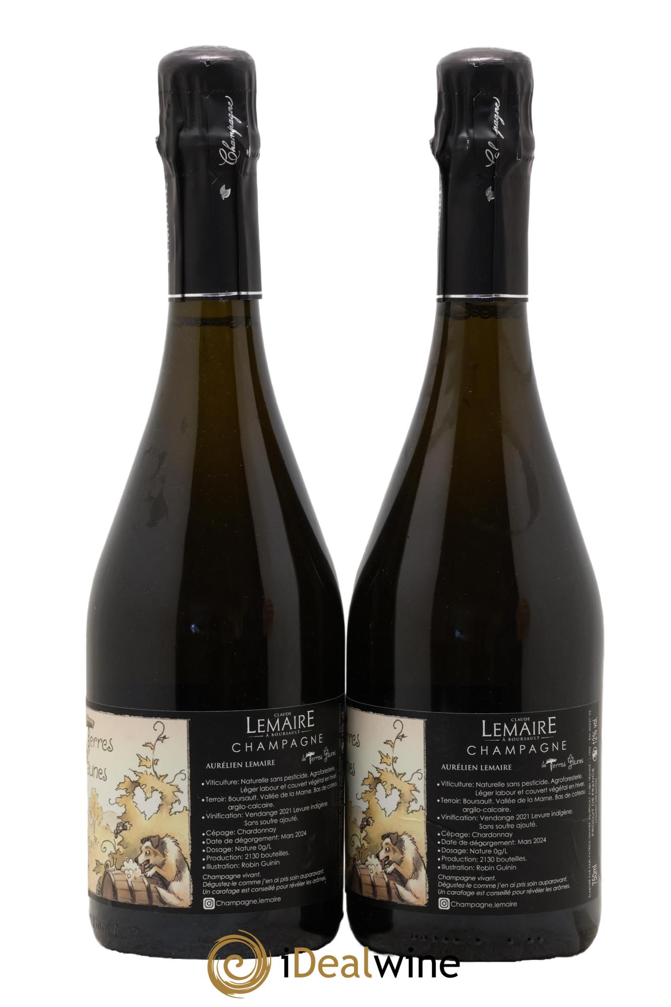 Les Terres Jaunes Aurélien Lemaire 2021 - Posten von 2 Flaschen - 1