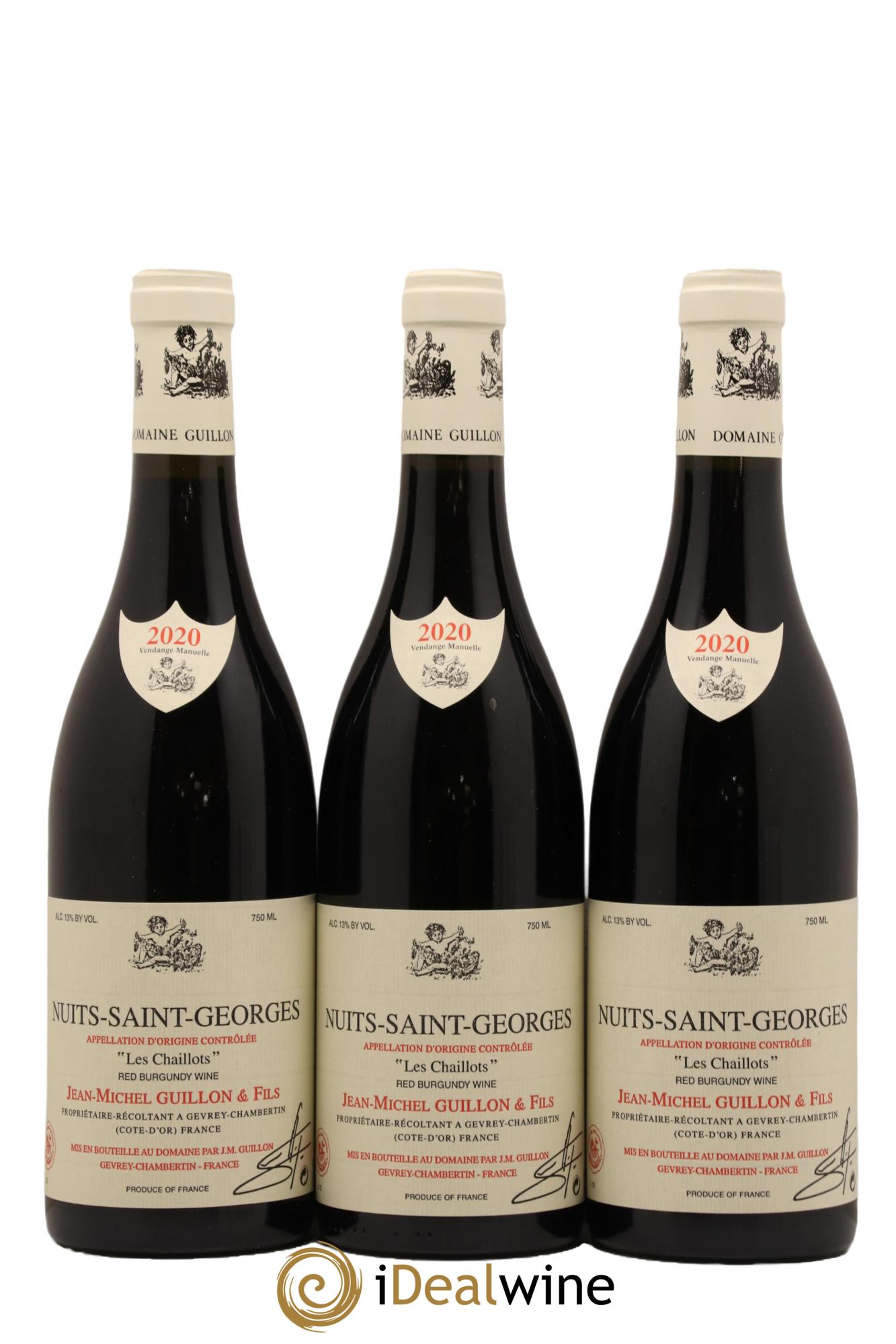 Nuits-Saint-Georges Les Chaillots Domaine J. M. Guillon 2020 - Lot de 3 bouteilles - 0