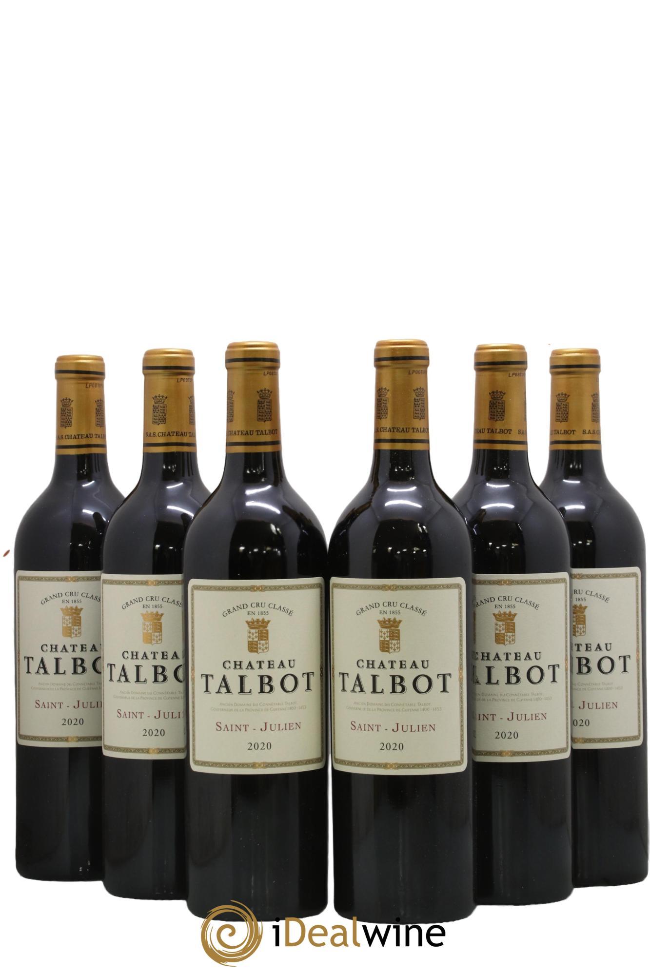 Château Talbot 4ème Grand Cru Classé 2020 - Lot of 6 bottles - 0