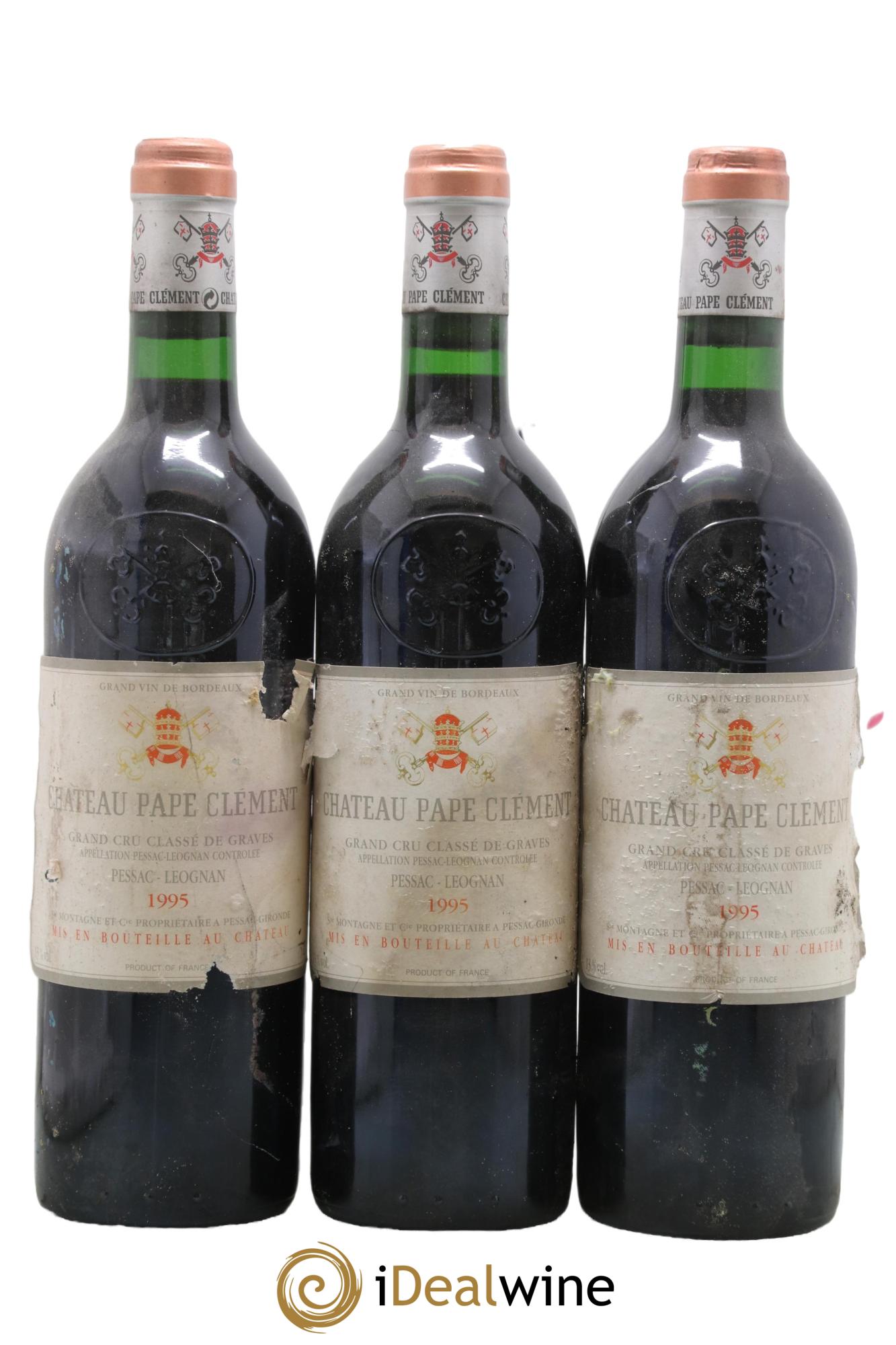 Château Pape Clément Cru Classé de Graves 1995 - Lot of 3 bottles - 0