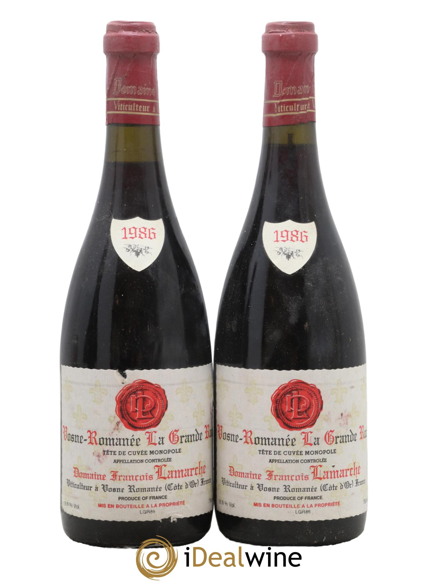 La Grande Rue Grand Cru Lamarche (Domaine) 1986 - Lot de 2 bouteilles - 0