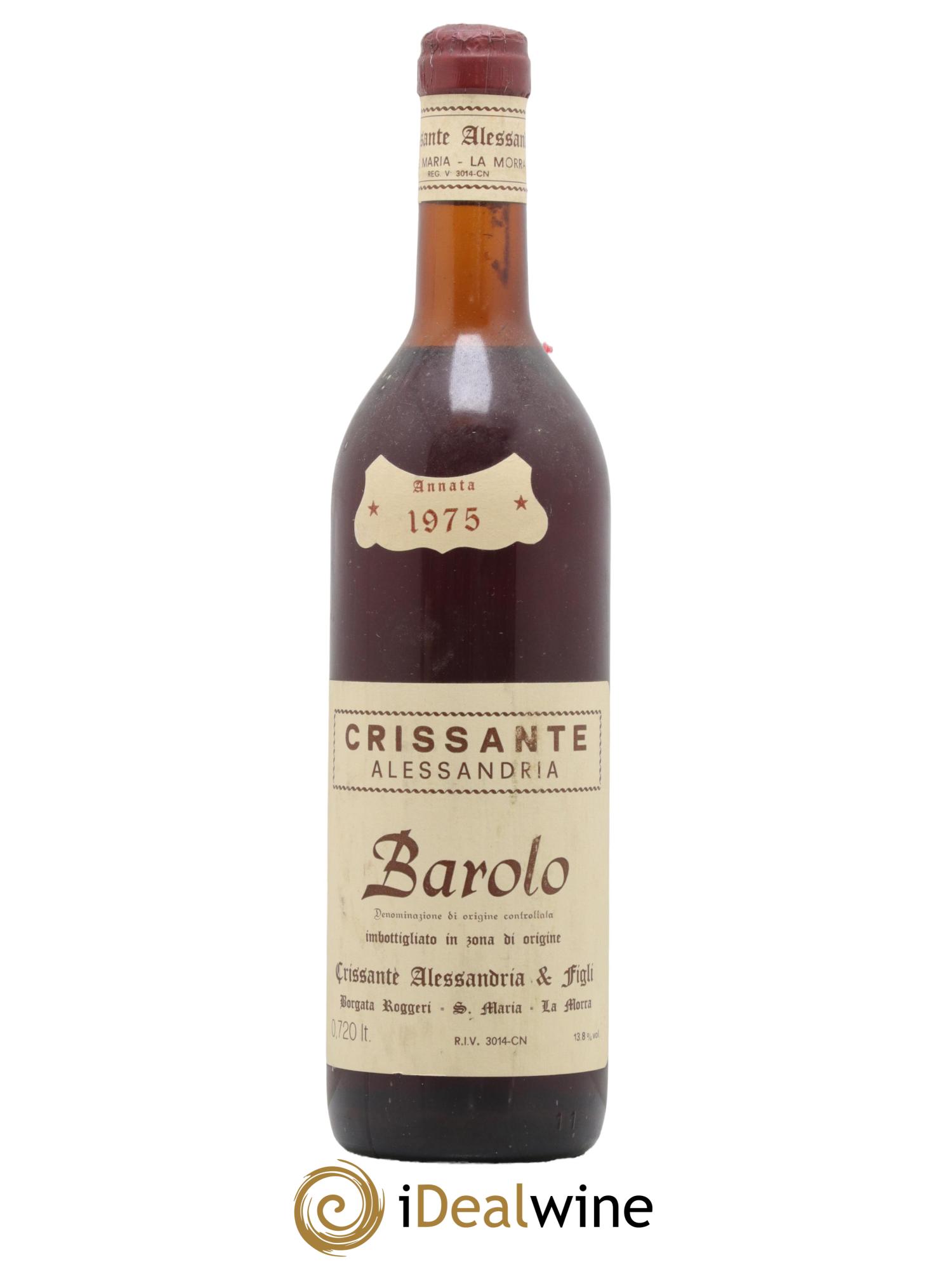 Barolo Crissante Alessandria 1975 - Lot de 1 bouteille - 0