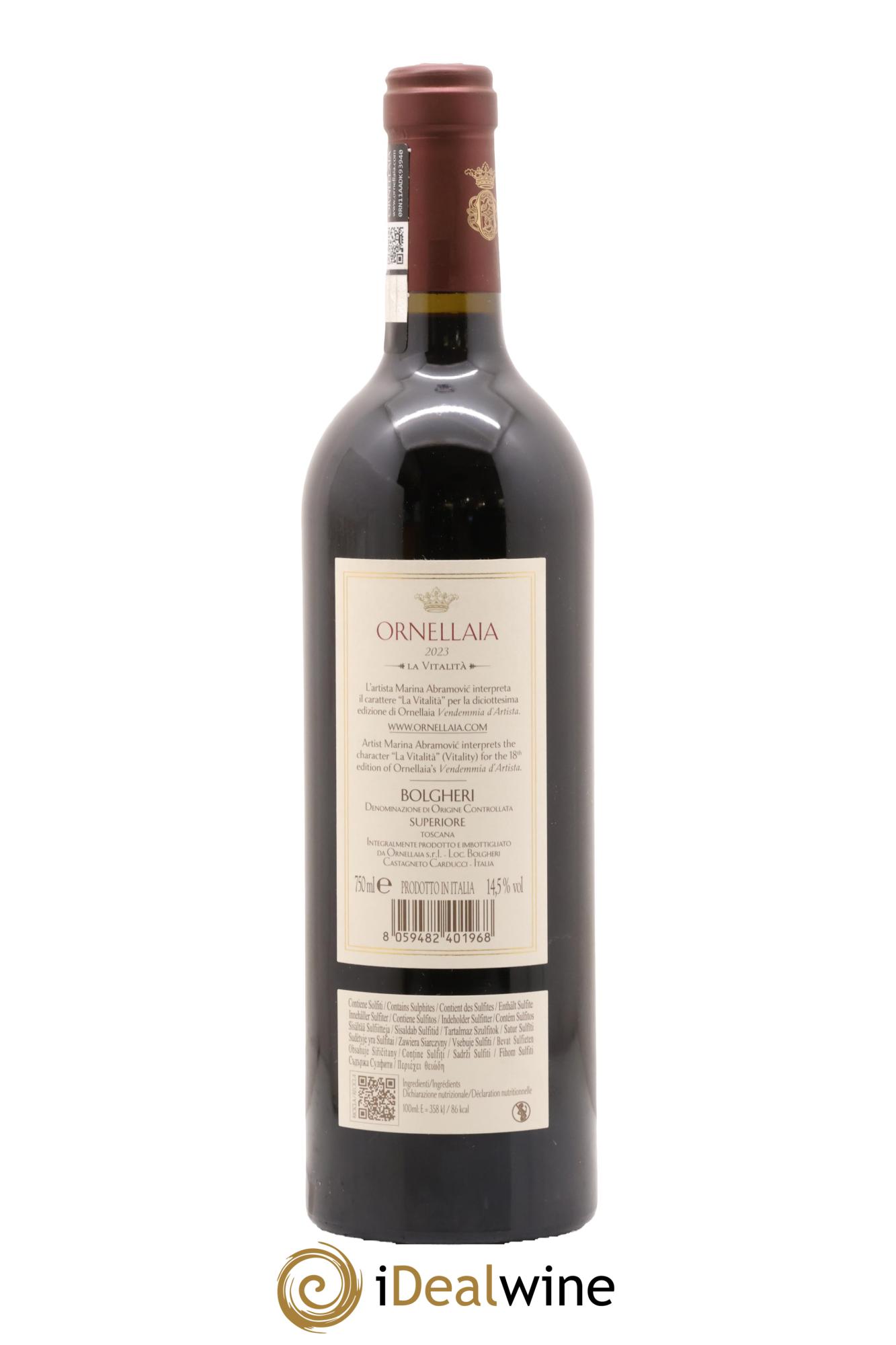 Bolgheri DOC Superiore Ornellaia Tenuta Dell'Ornellaia - Frescobaldi 2023 - Lot de 1 bouteille - 1