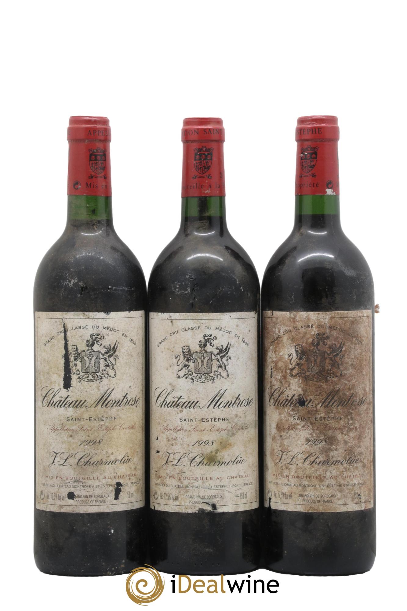 Château Montrose 2ème Grand Cru Classé 1998 - Lot de 3 bouteilles - 0