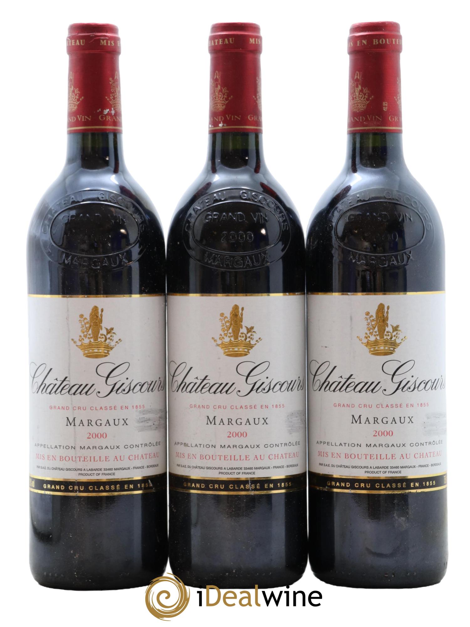 Château Giscours 3ème Grand Cru Classé 2000 - Lot de 3 bouteilles - 0