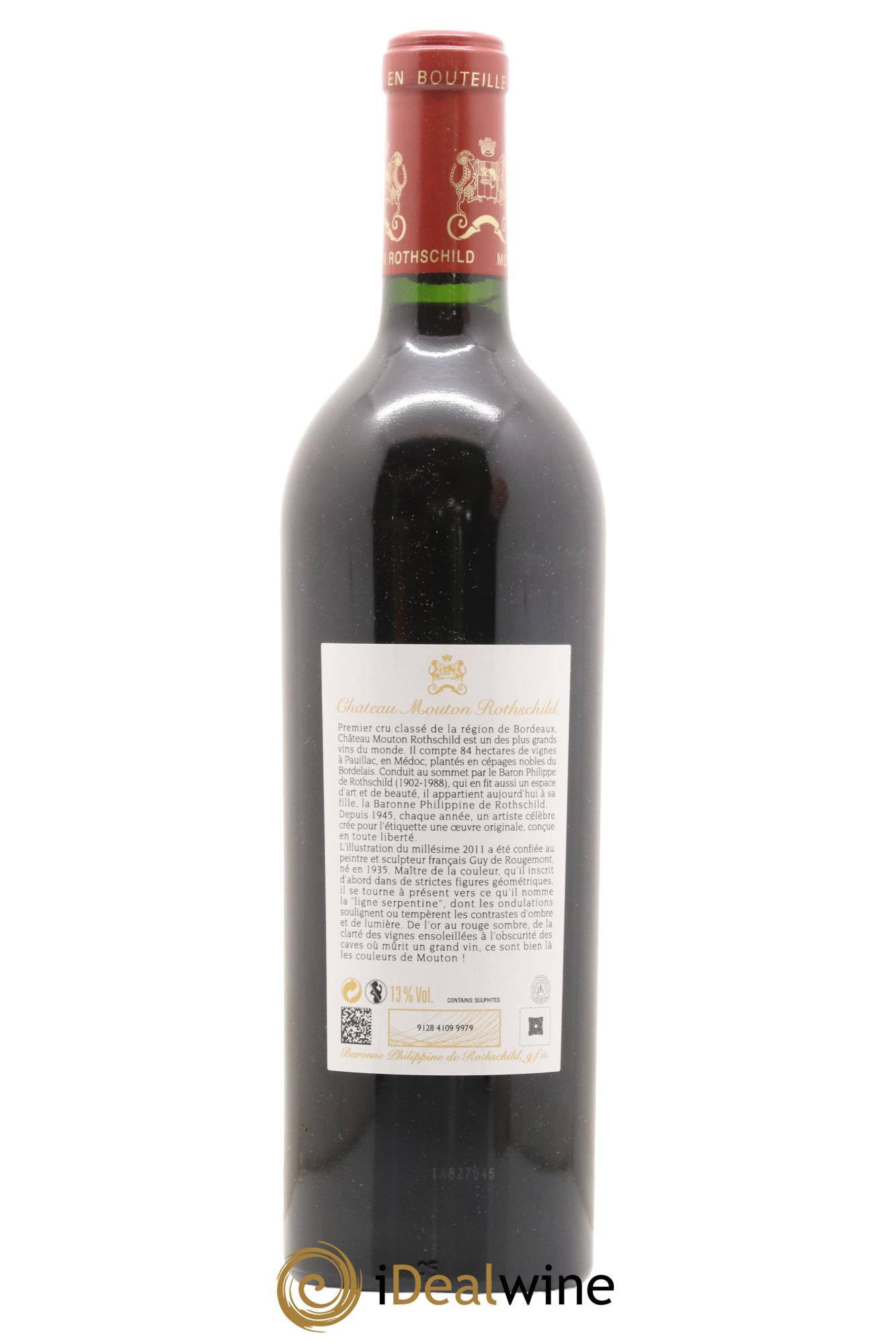 Château Mouton Rothschild 1er Grand Cru Classé 2011 - Lot de 1 bouteille - 1