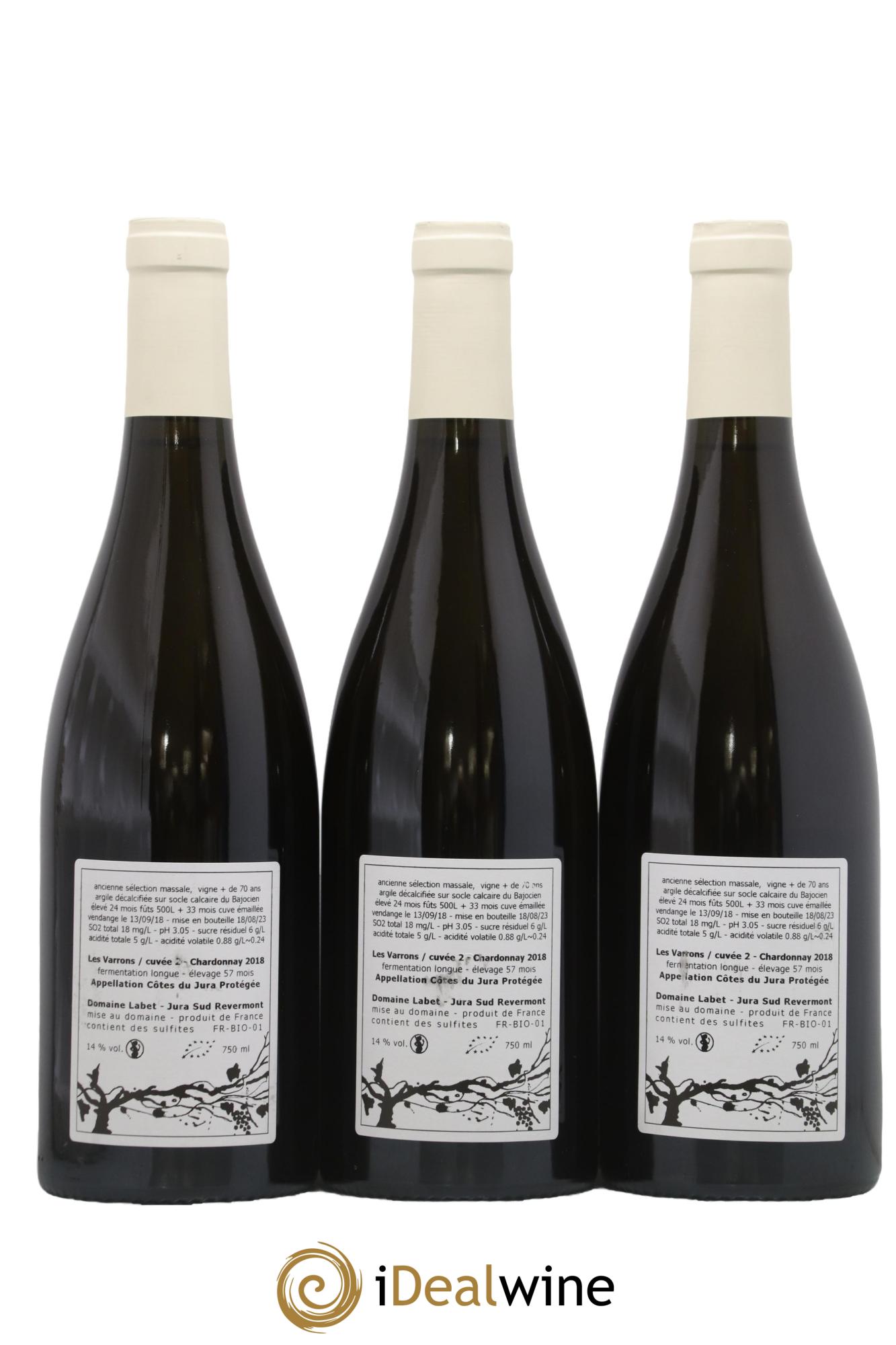 Côtes du Jura Les Varrons / Cuvée 2 - Elevage 57 mois Labet (Domaine) 2018 - Lot of 3 bottles - 1
