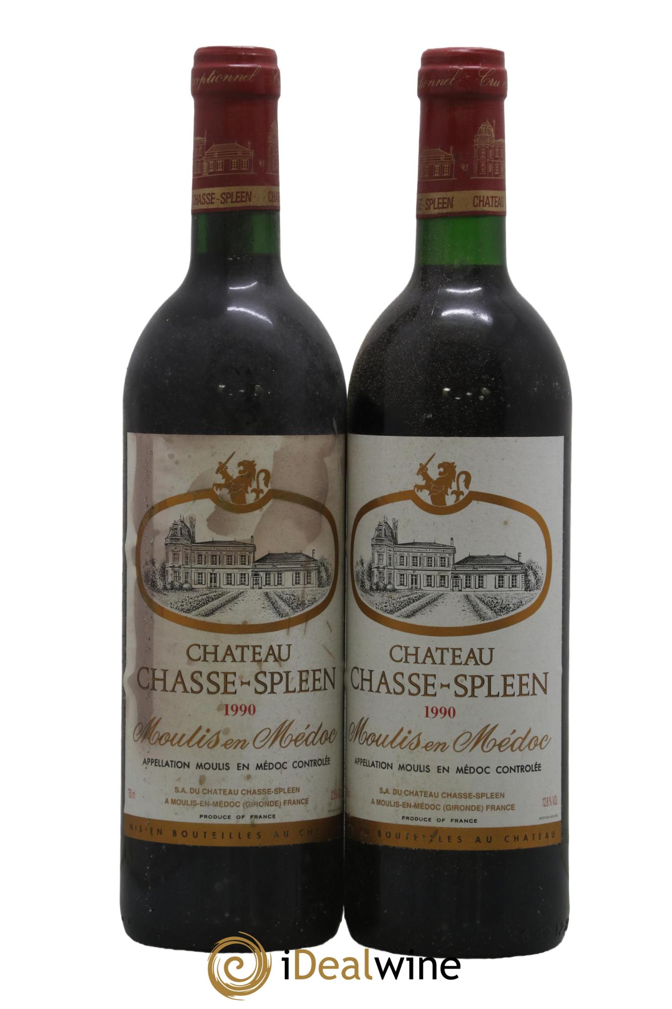 Château Chasse Spleen 1990 - Lot de 2 bouteilles - 0