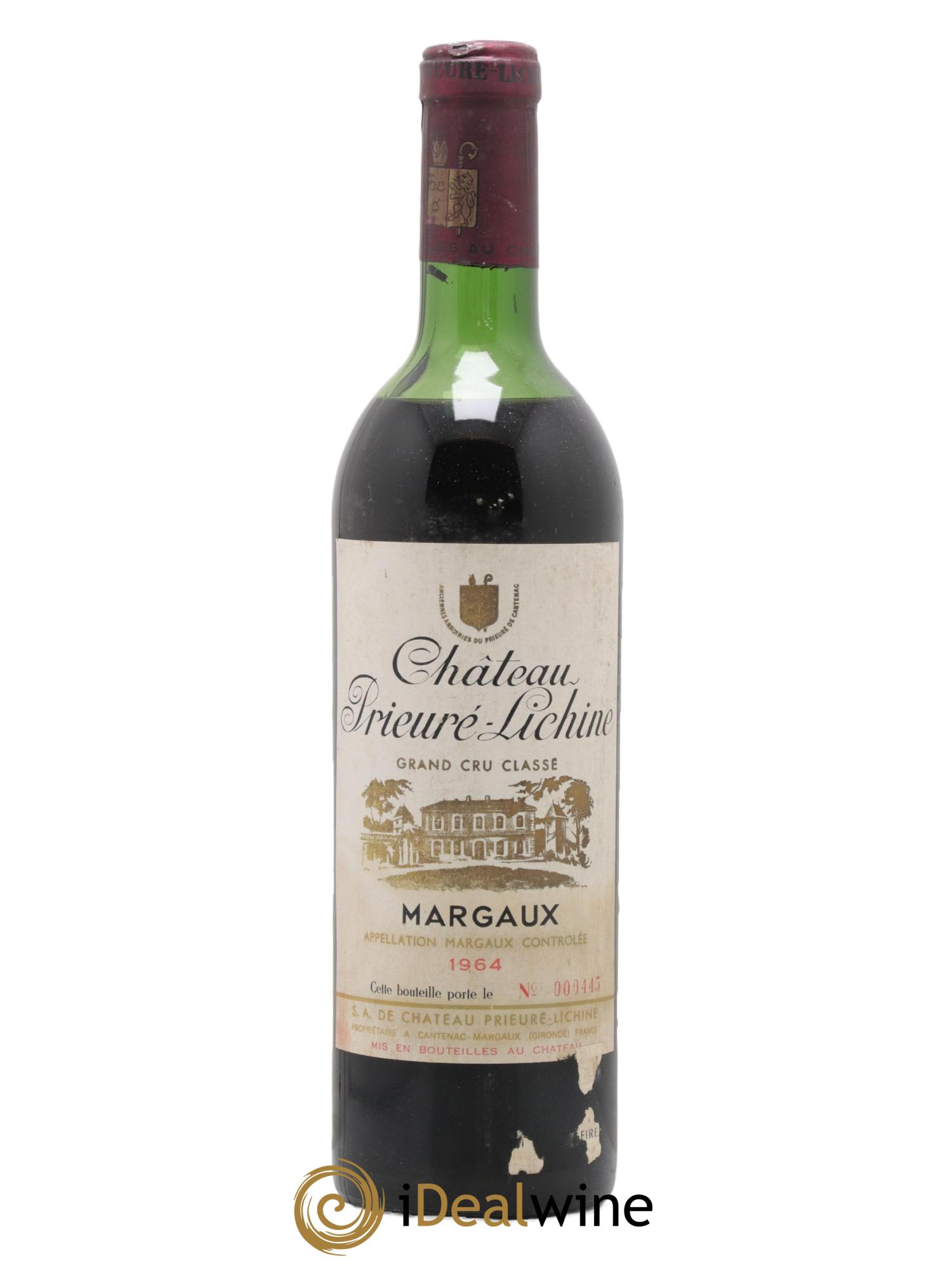 Château Prieuré Lichine 4ème Grand Cru Classé 1964 - Lot de 1 bouteille - 0