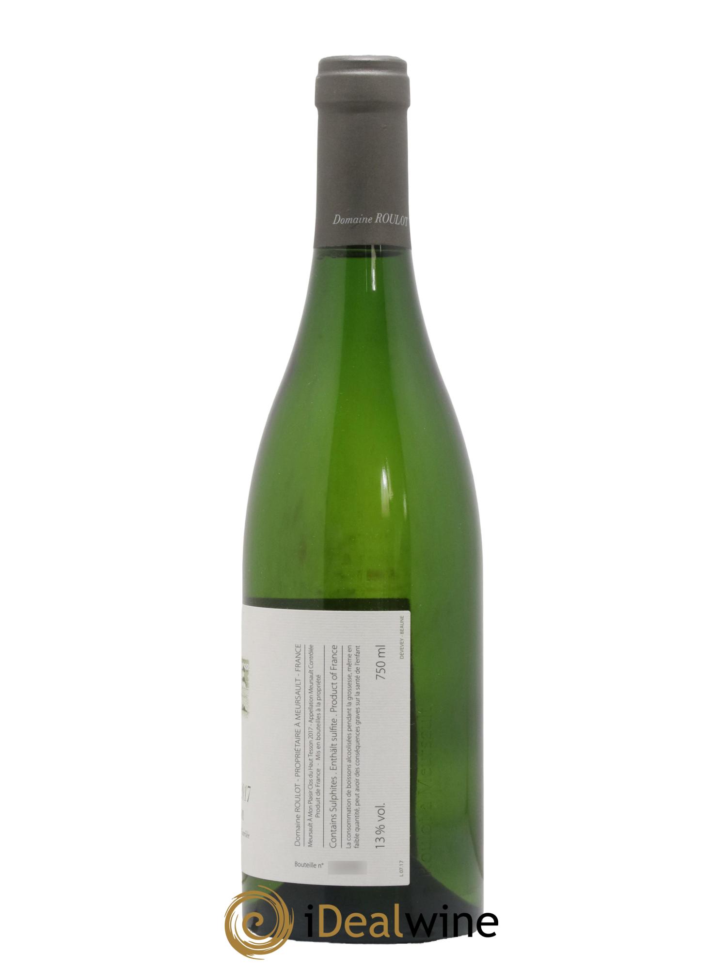 Meursault A mon plaisir Clos du Haut Tesson Roulot (Domaine) 2017 - Lot de 1 bouteille - 1