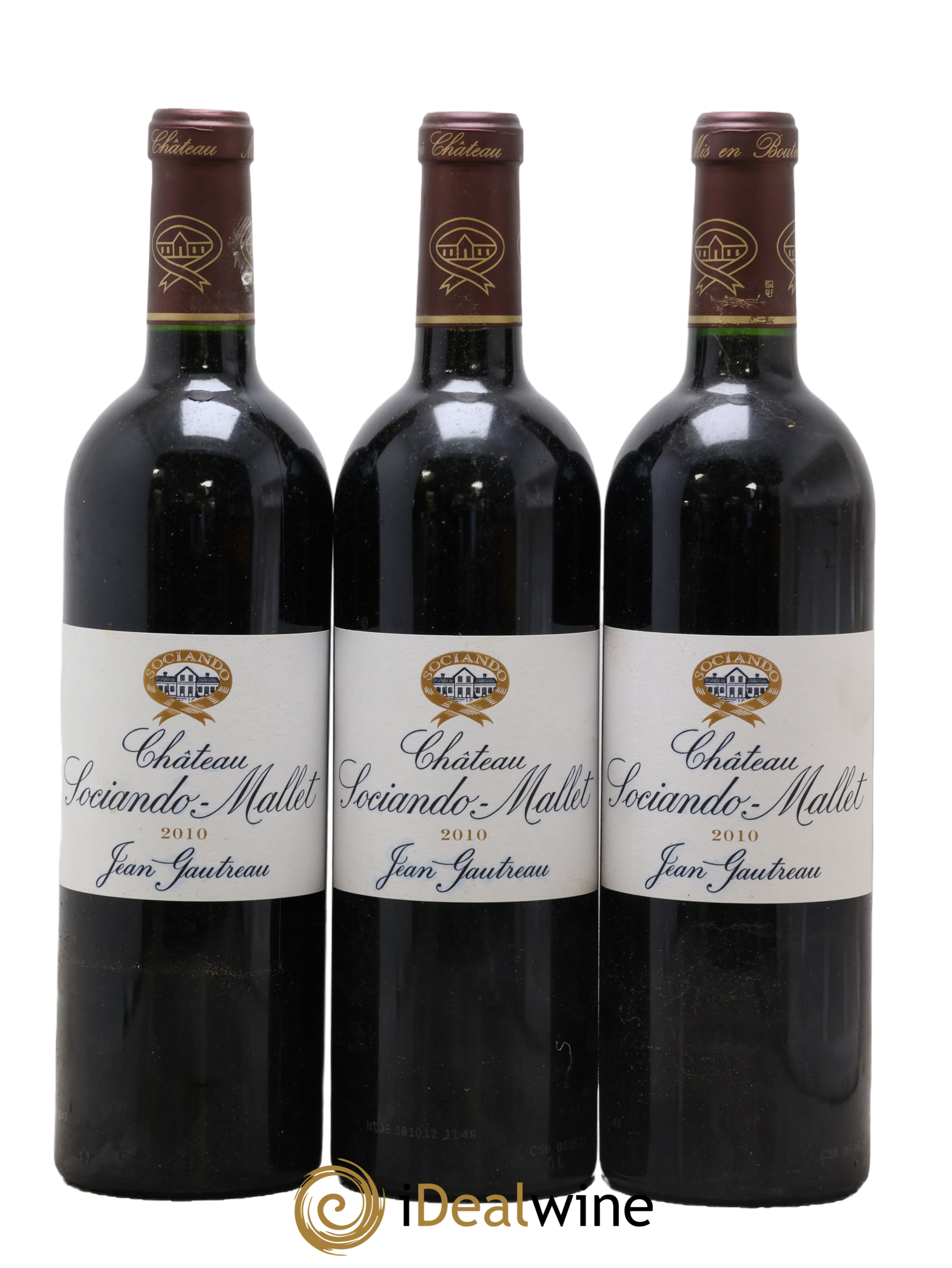 Château Sociando Mallet 2010 - Lot of 3 bottles - 0