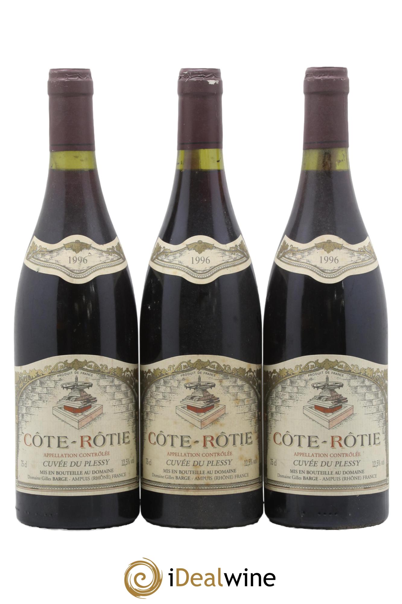 Côte-Rôtie Cuvée du Plessy Barge (Domaine) 1996 - Lot de 3 bouteilles - 0