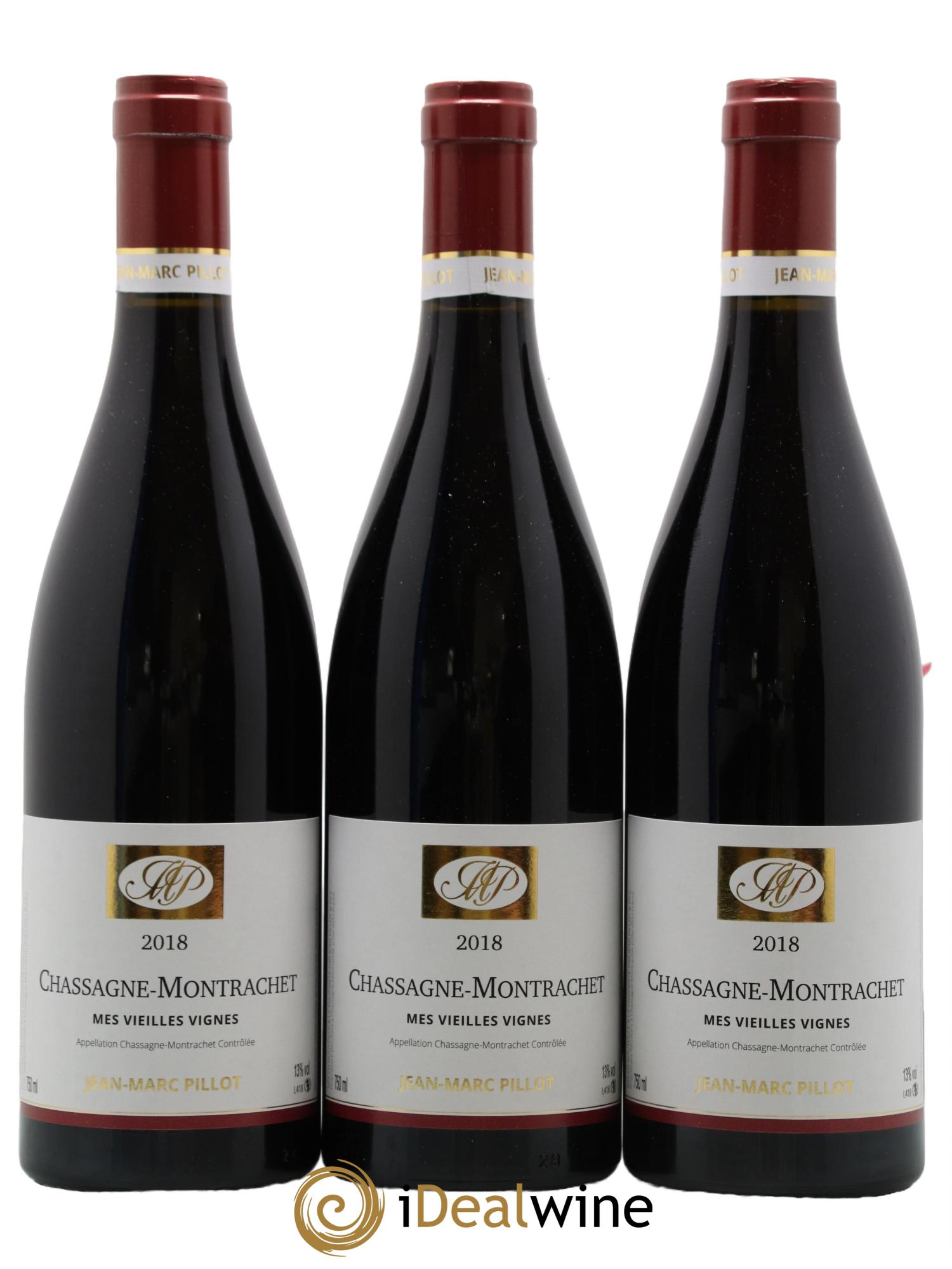Chassagne-Montrachet Vieilles Vignes Jean-Marc Pillot et Fils (Domaine) 2018 - Lot de 3 bouteilles - 0