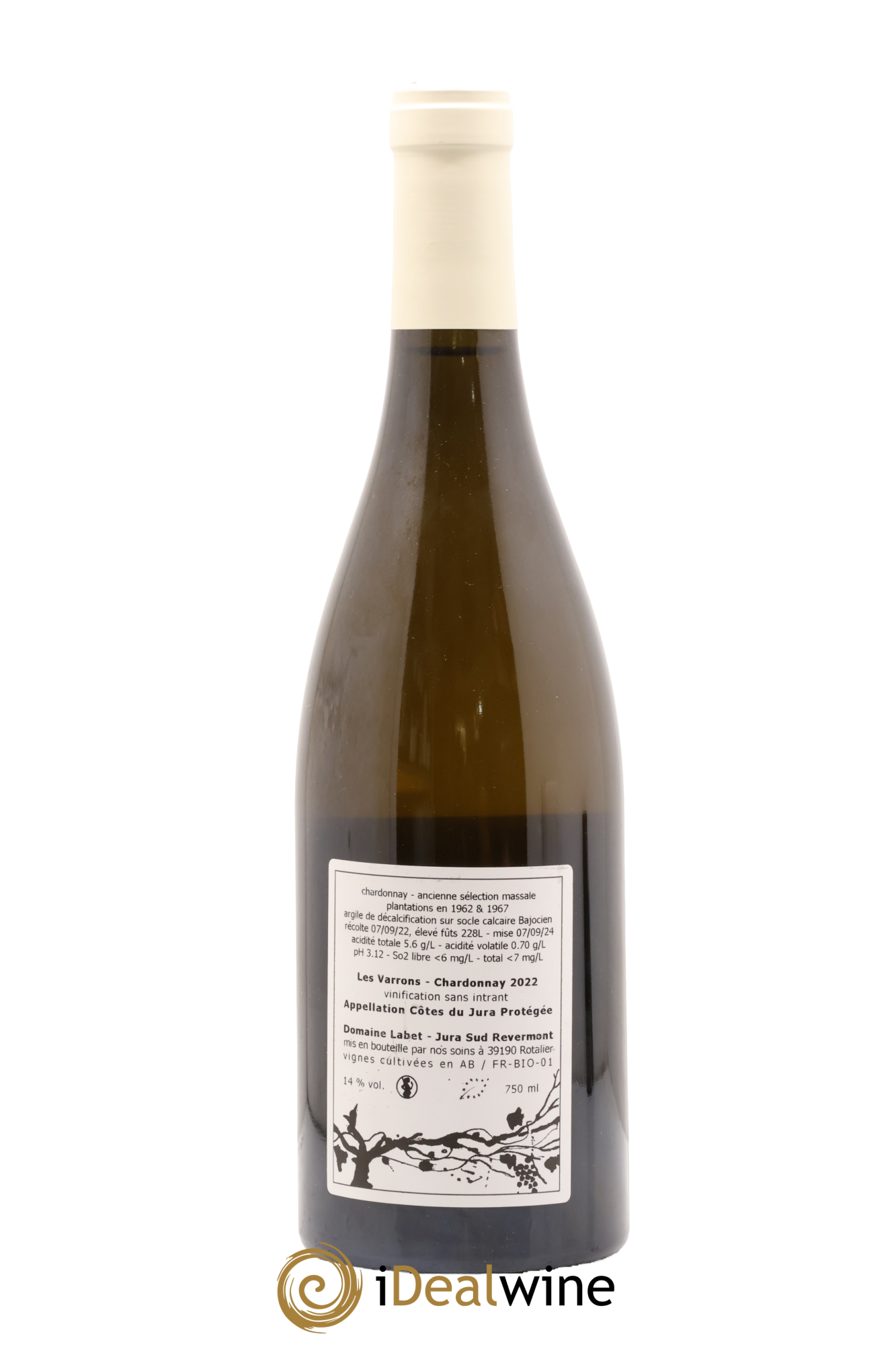 Côtes du Jura Chardonnay Les Varrons Romain - Julien - Charline Labet 2022 - Lot of 1 bottle - 1