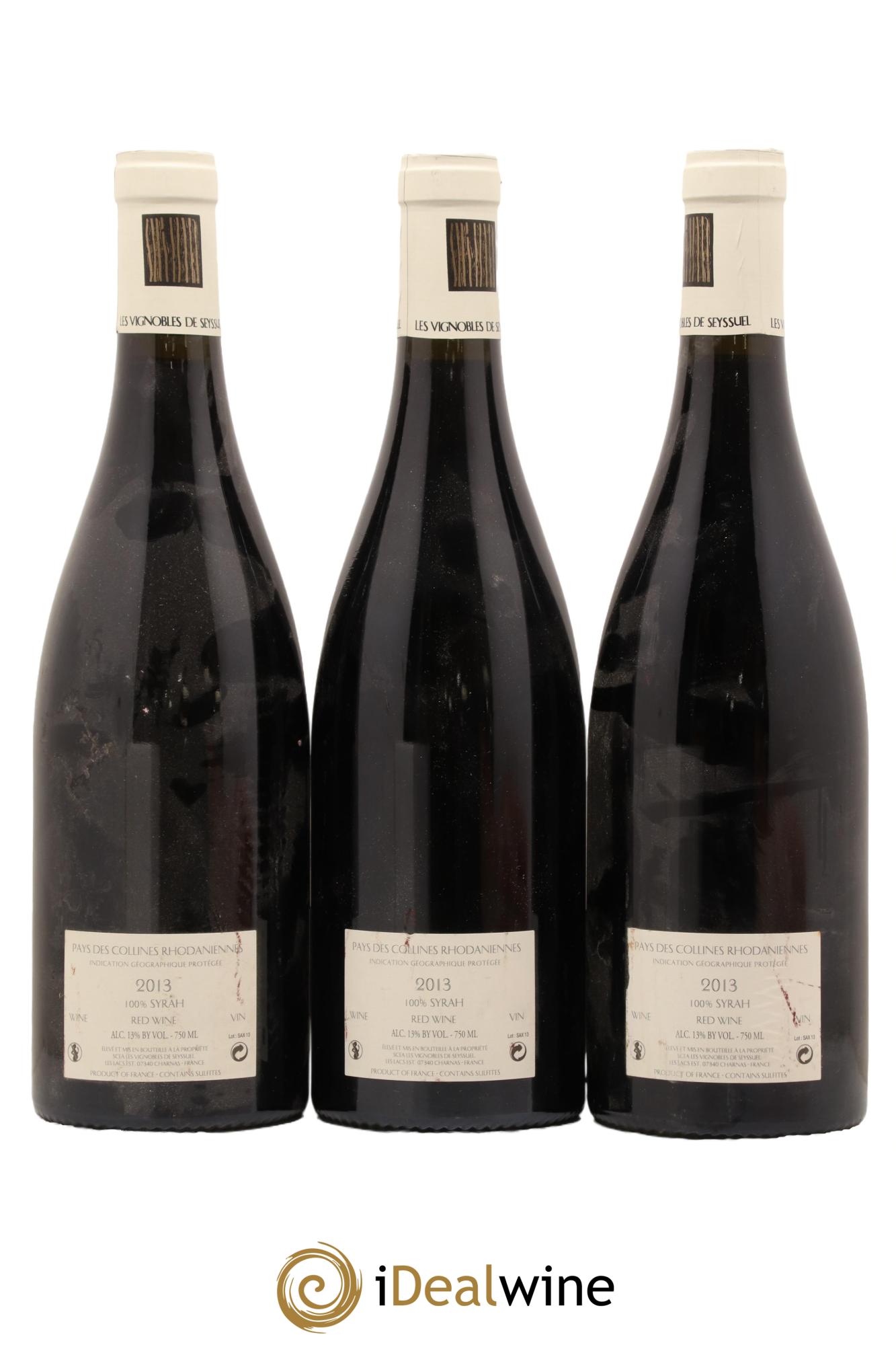 IGP Collines Rhodaniennes Saxeolum Les Vignobles de Seyssuel - Louis Cheze (Domaine)  2013 - Lotto di 3 bottiglie - 1