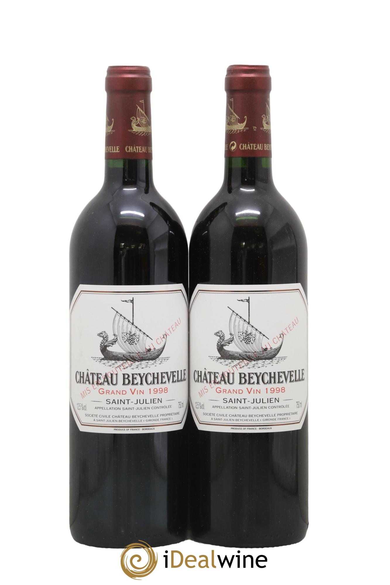 Château Beychevelle 4ème Grand Cru Classé 1998 - Lotto di 2 bottiglie - 0