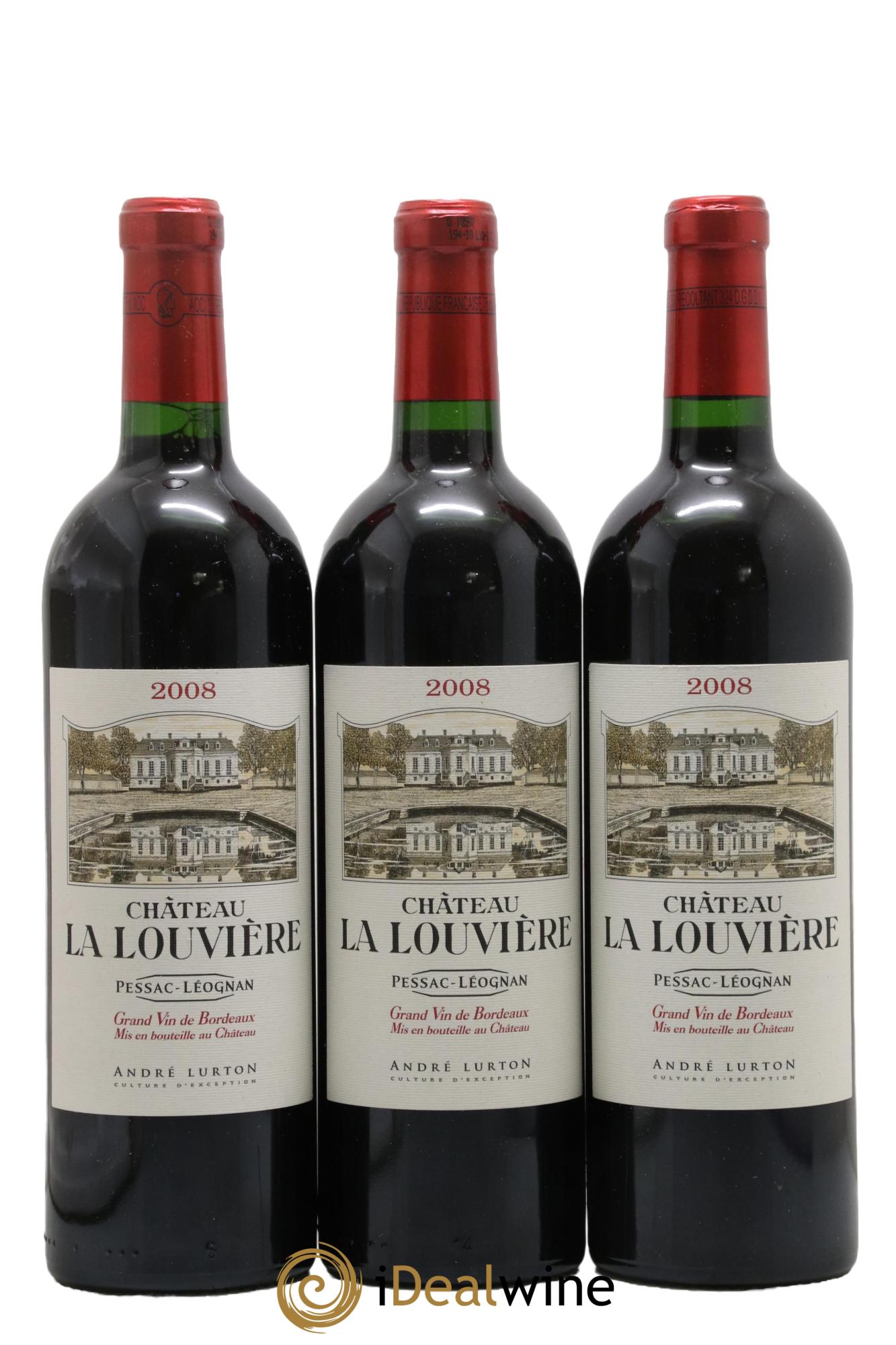Château la Louvière 2008 - Lot of 3 bottles - 0